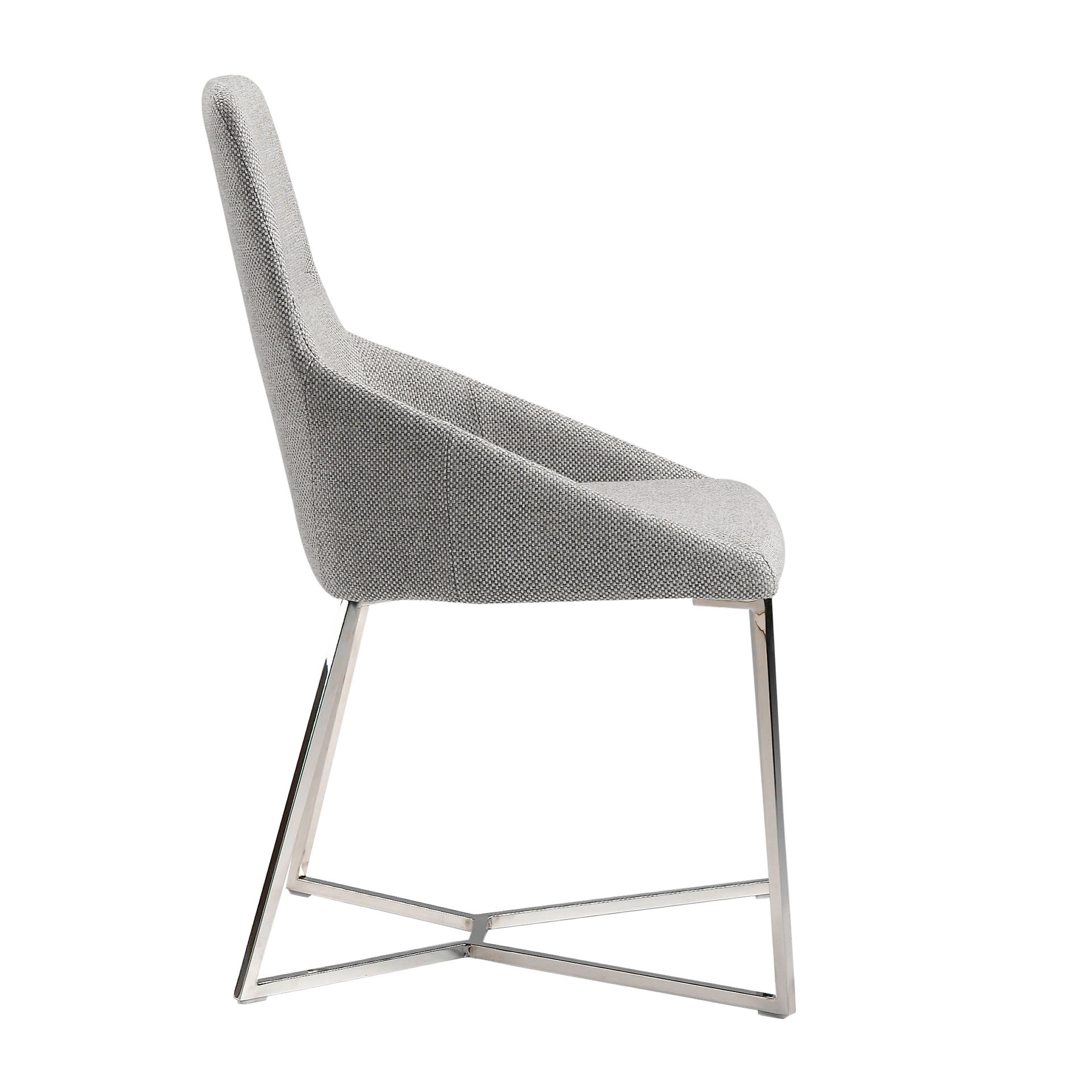 Dining chair stainless steel gray