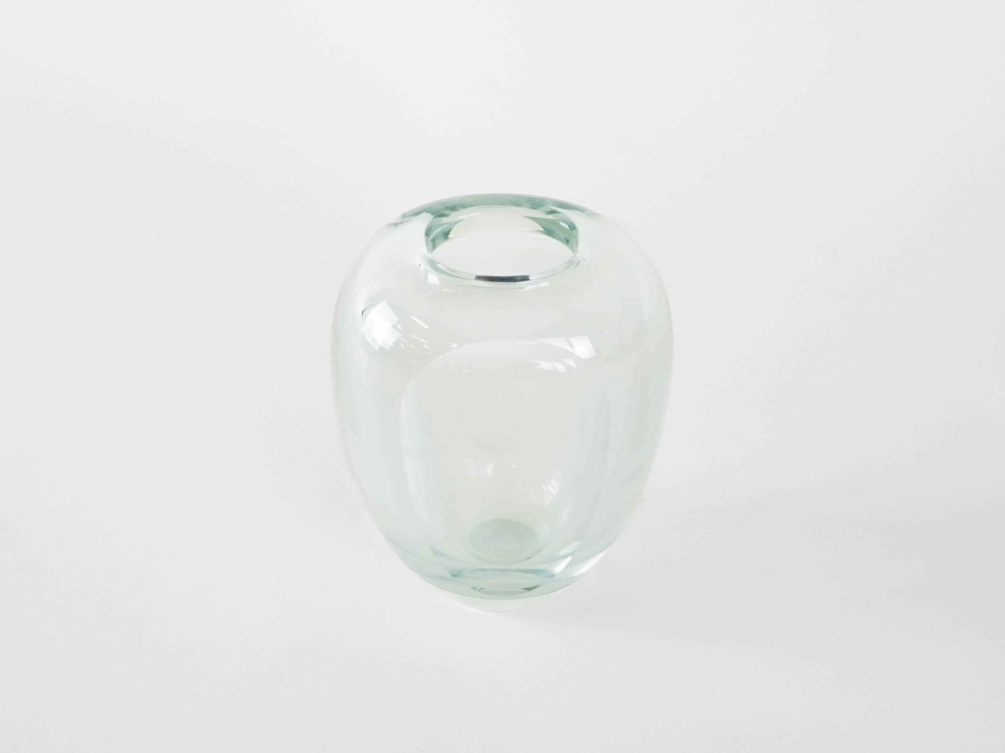 Gl Vase Transparent 1960er Jahre