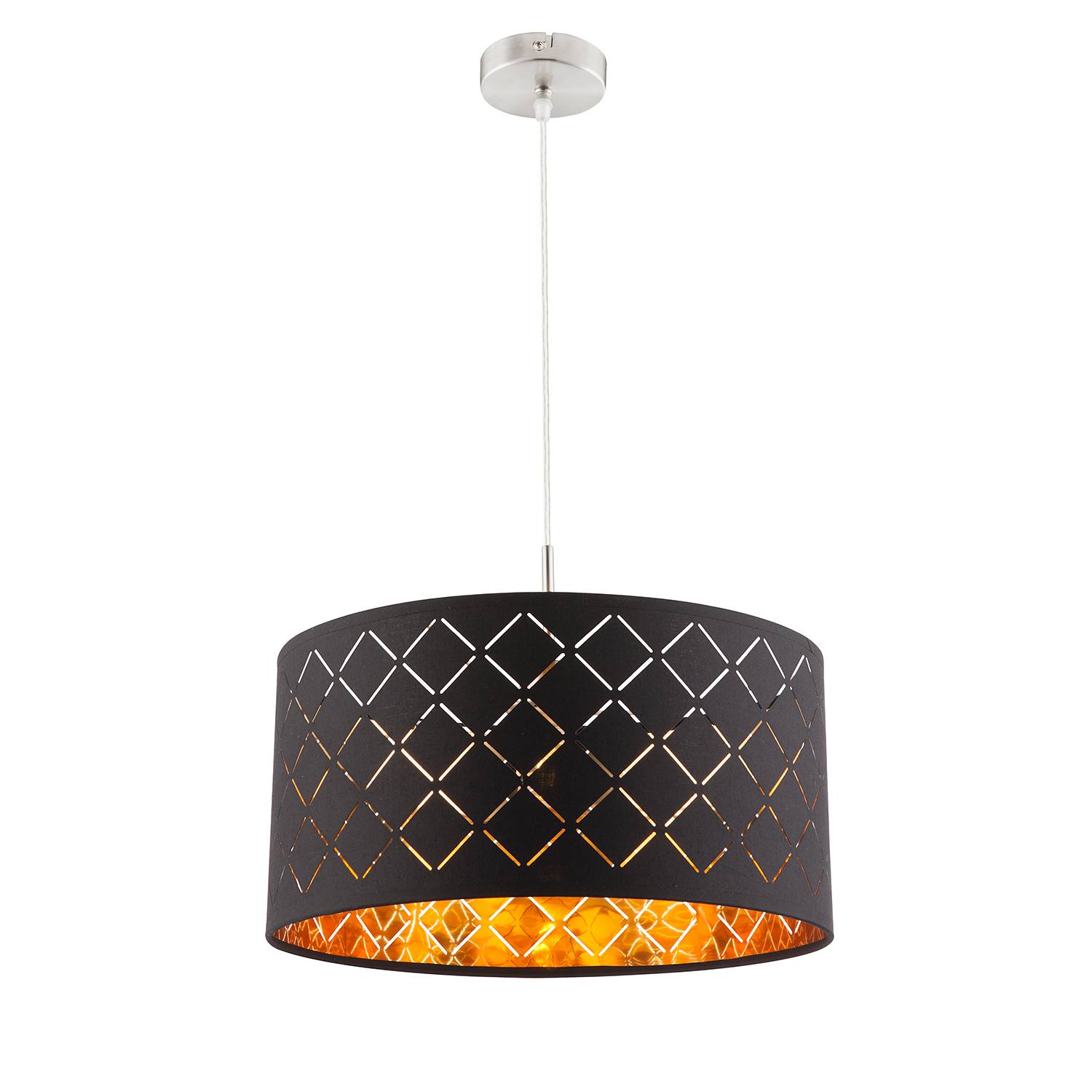Pendelleuchte Clarke Webstoff Aluminium 1-flammig
