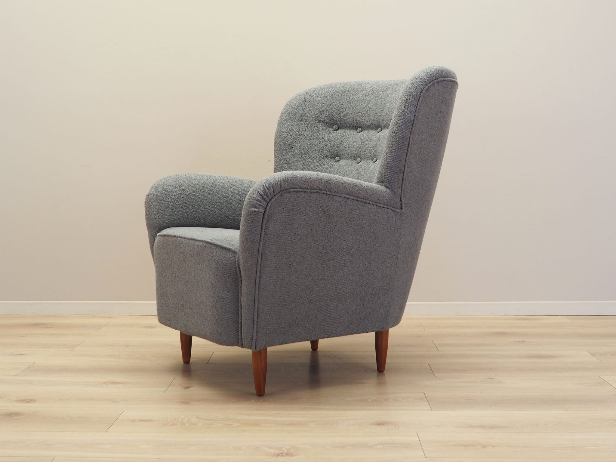 Armchair Textile Wood Grey