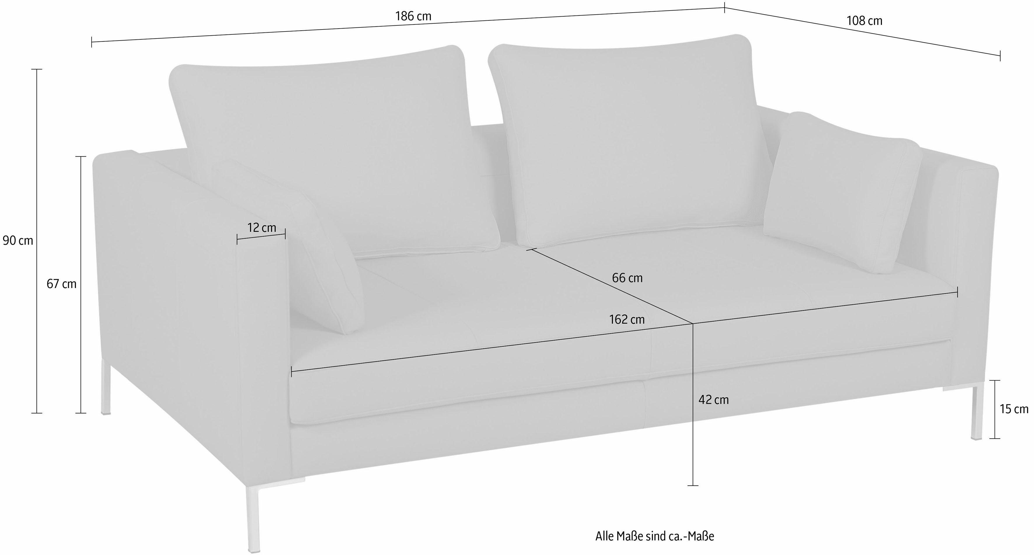 Marinus Sofa 2-Sitzer Samt Metall Grün