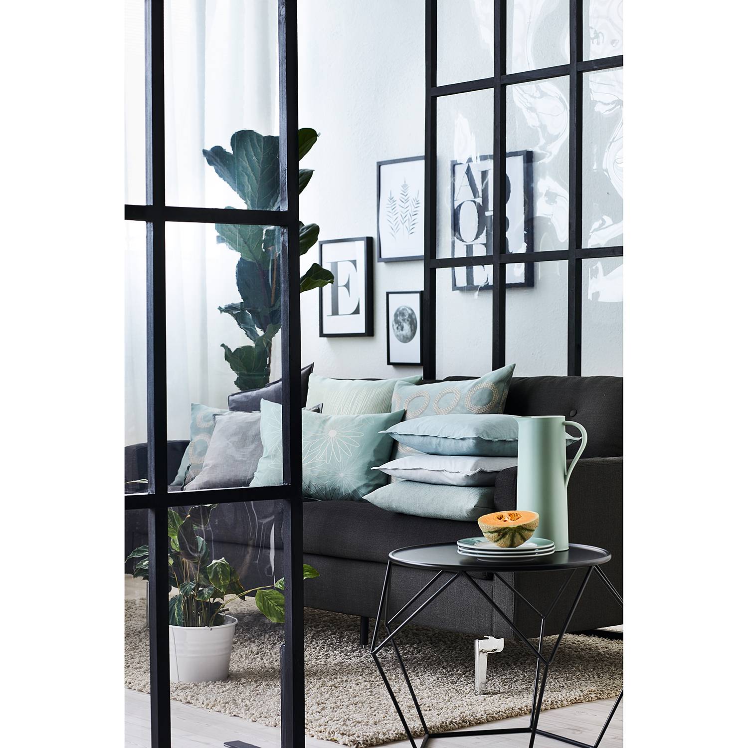 Capela Decorative Cushion Blend Fabric Mint Grey 45 x 45 cm