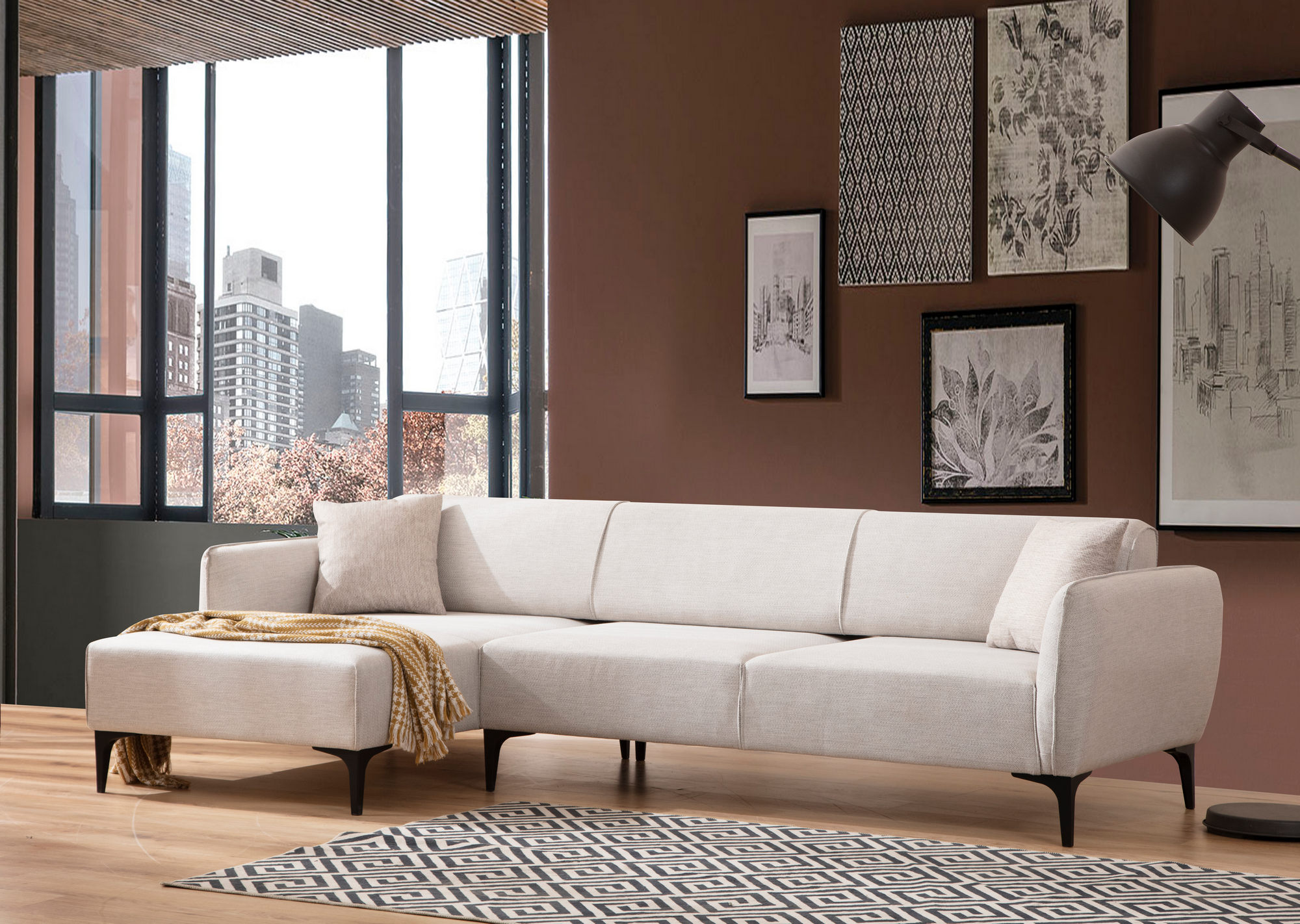 Belissimo Corner Sofa Left White