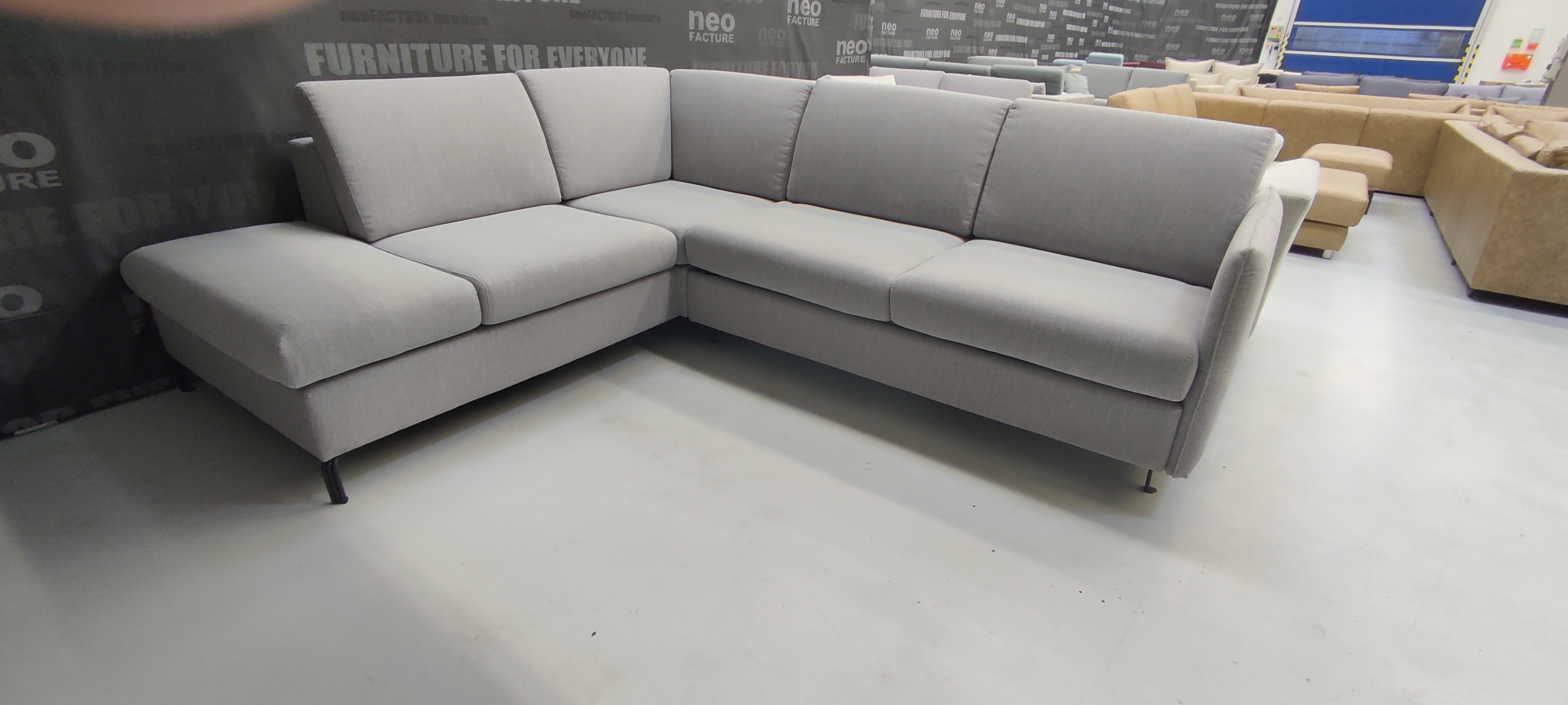 Ecksofa Novato mit Dauerschlaffunktion Textil Grau