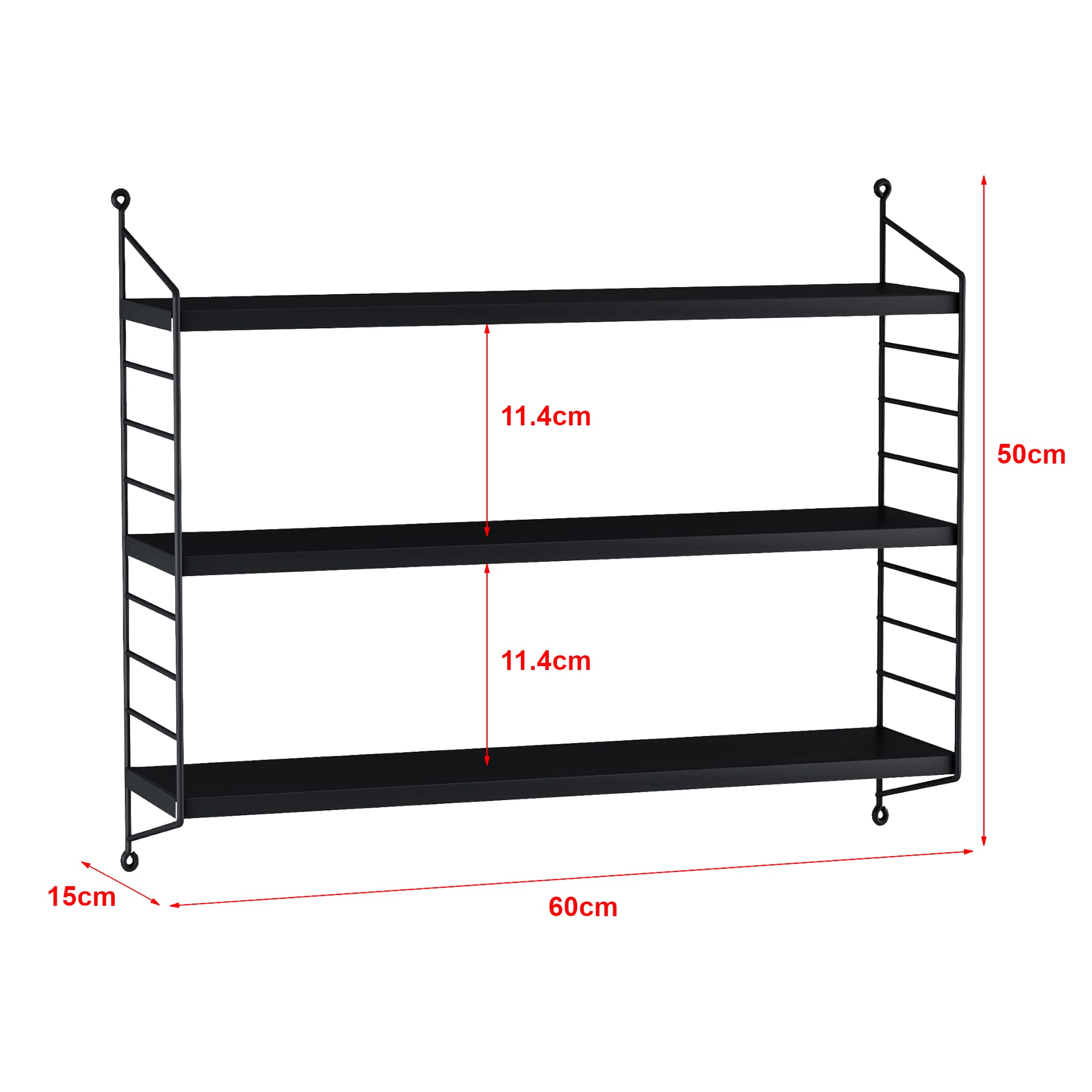 Modulares Wandregal Stahl Schwarz