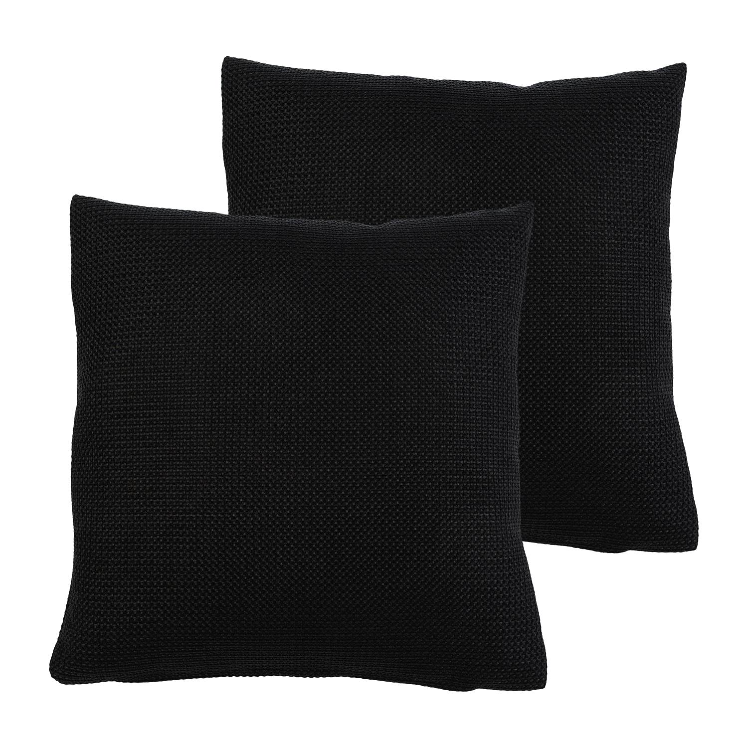 2x Dallas Pillowcase Synthetic Fiber Black 40 x 40 cm