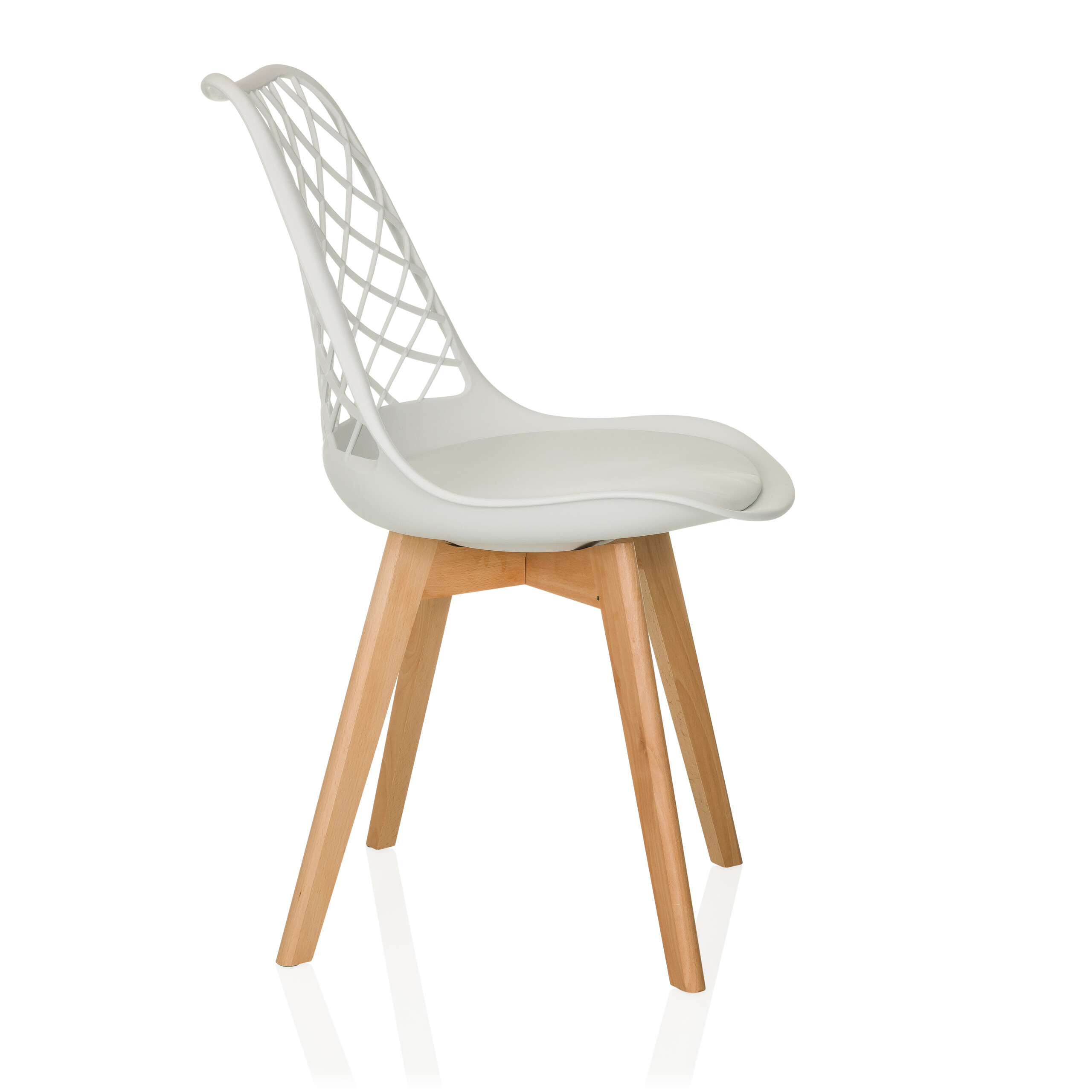 Visitor chair / Shell chair SCANDI HOL Plastic white hjh LIVING