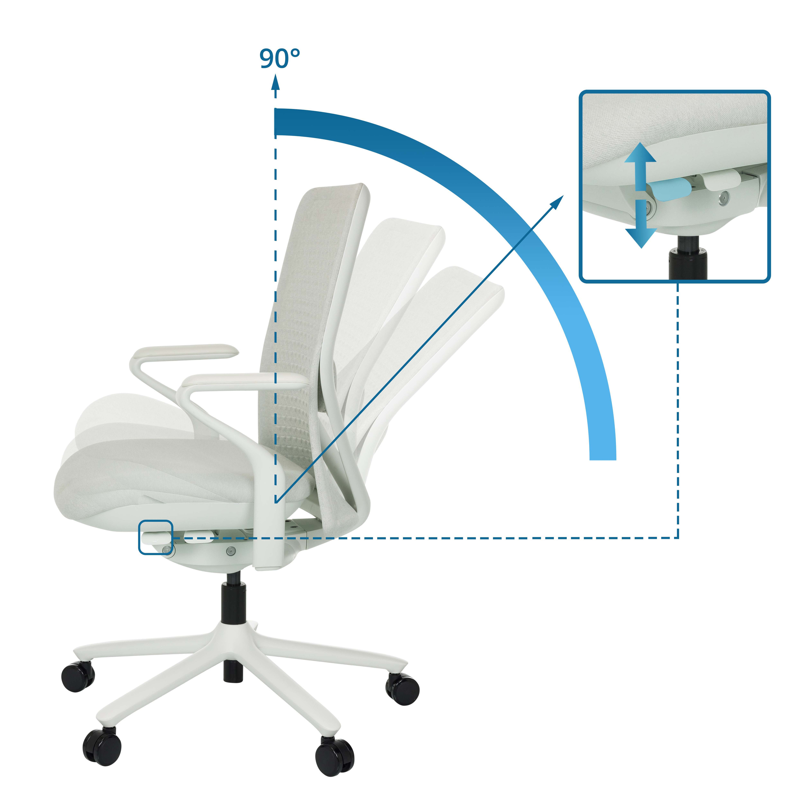 VERVIO Bürostuhl Netzstoff Hellgrau