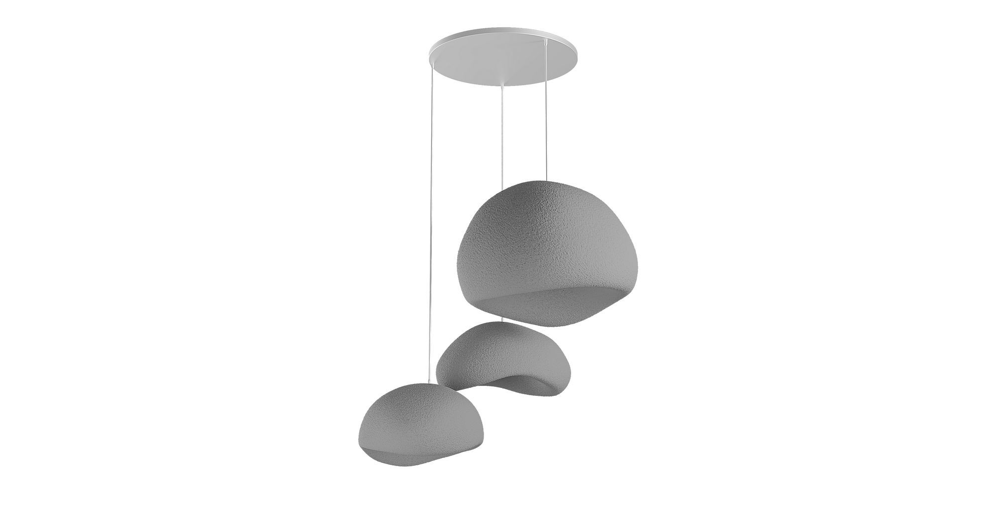 3-Flammig Wabi Sabi Stillforms Pendelleuchte Beton Grau