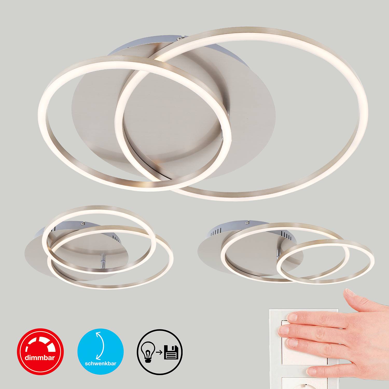 1-Flammig LED-Deckenleuchte Aluminium