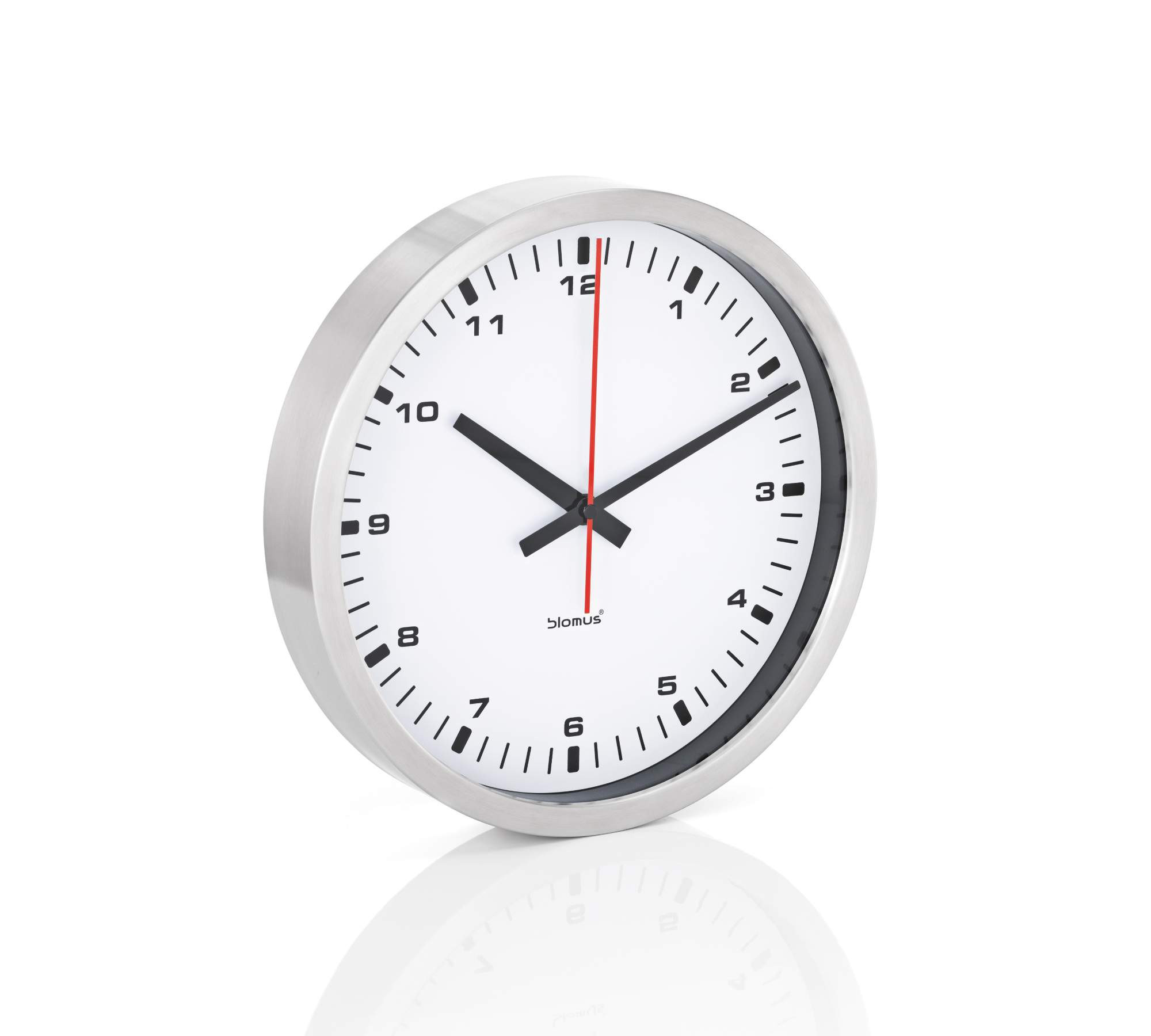 Era Wanduhr Glas Edelstahl Matt Ø 40cm Weiß 63211