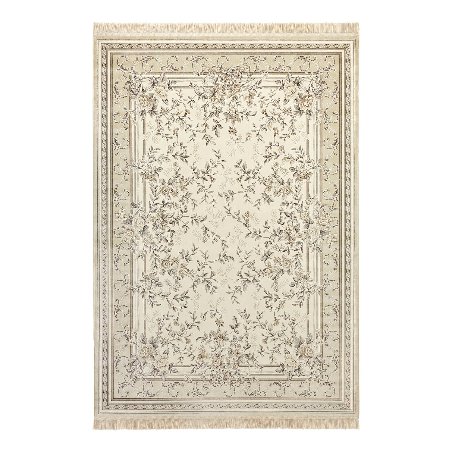 Antik Flowers Kurzflorteppich Baumwolle Beige 95 x 140 cm