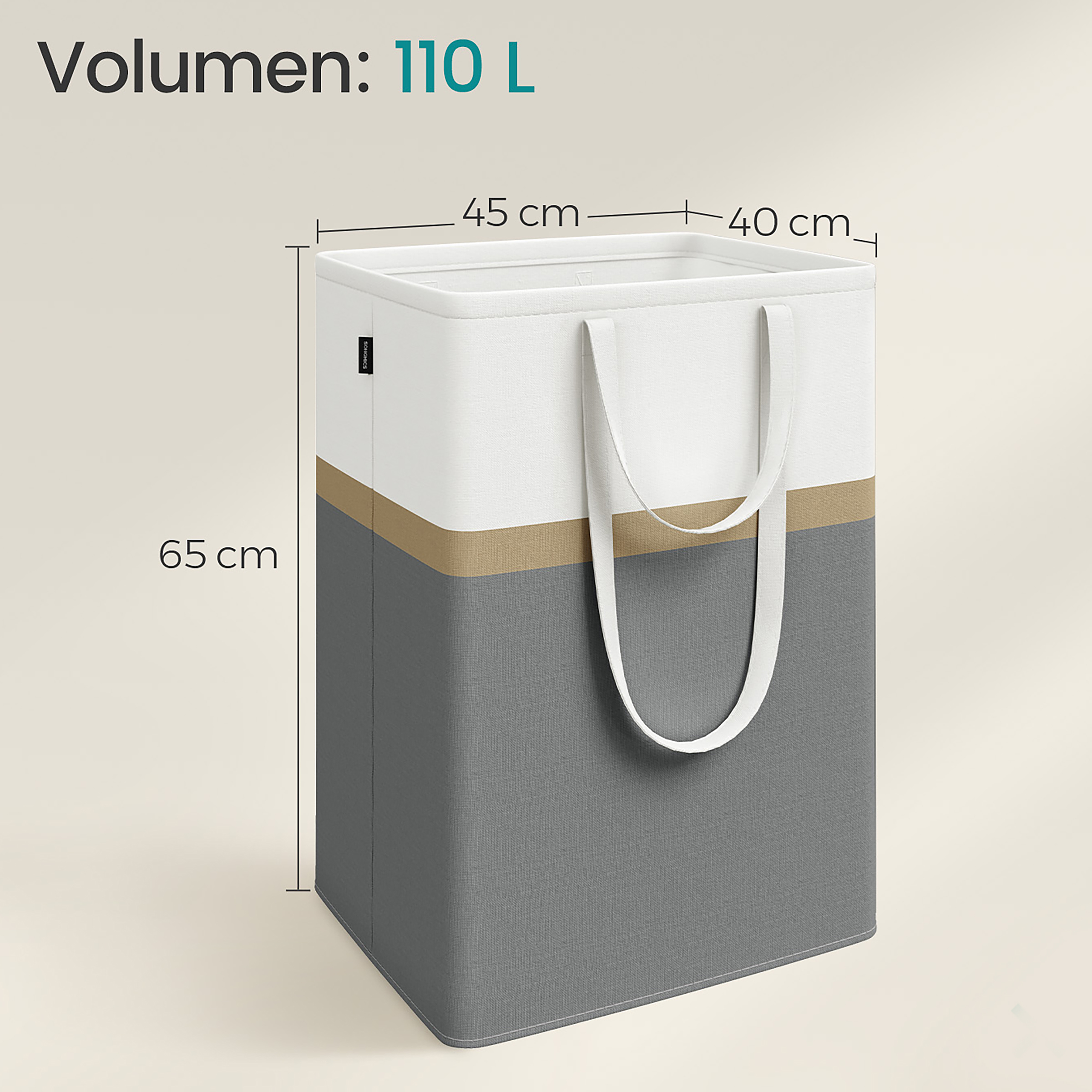 2x Abumi Laundry Basket Grey