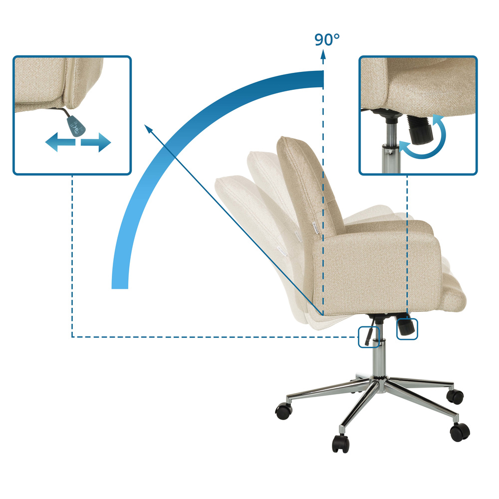 SOLAO 400 Bürostuhl Drehbar mit Rollen Beige