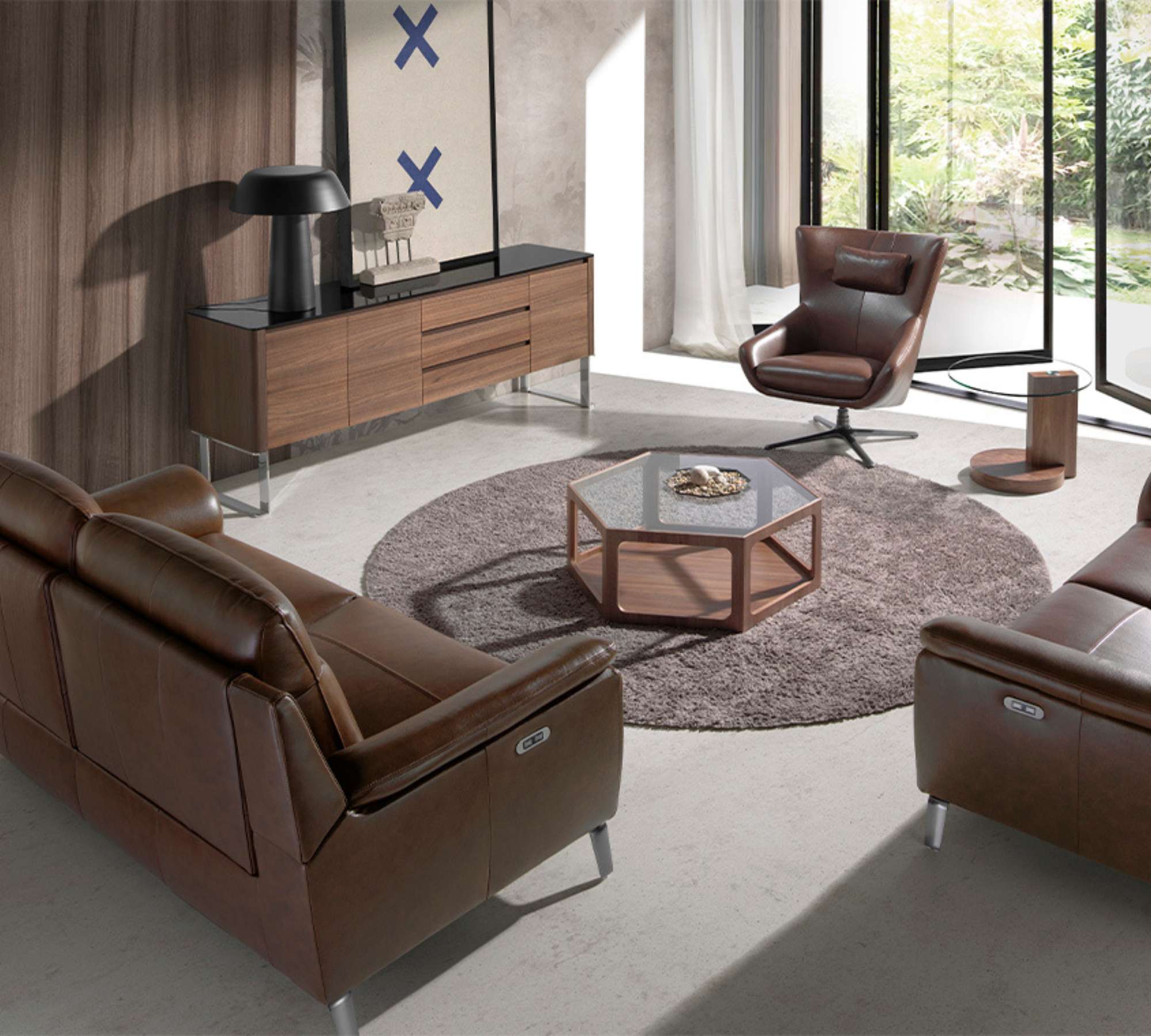 Sofa 2-Sitzer Leder Braun