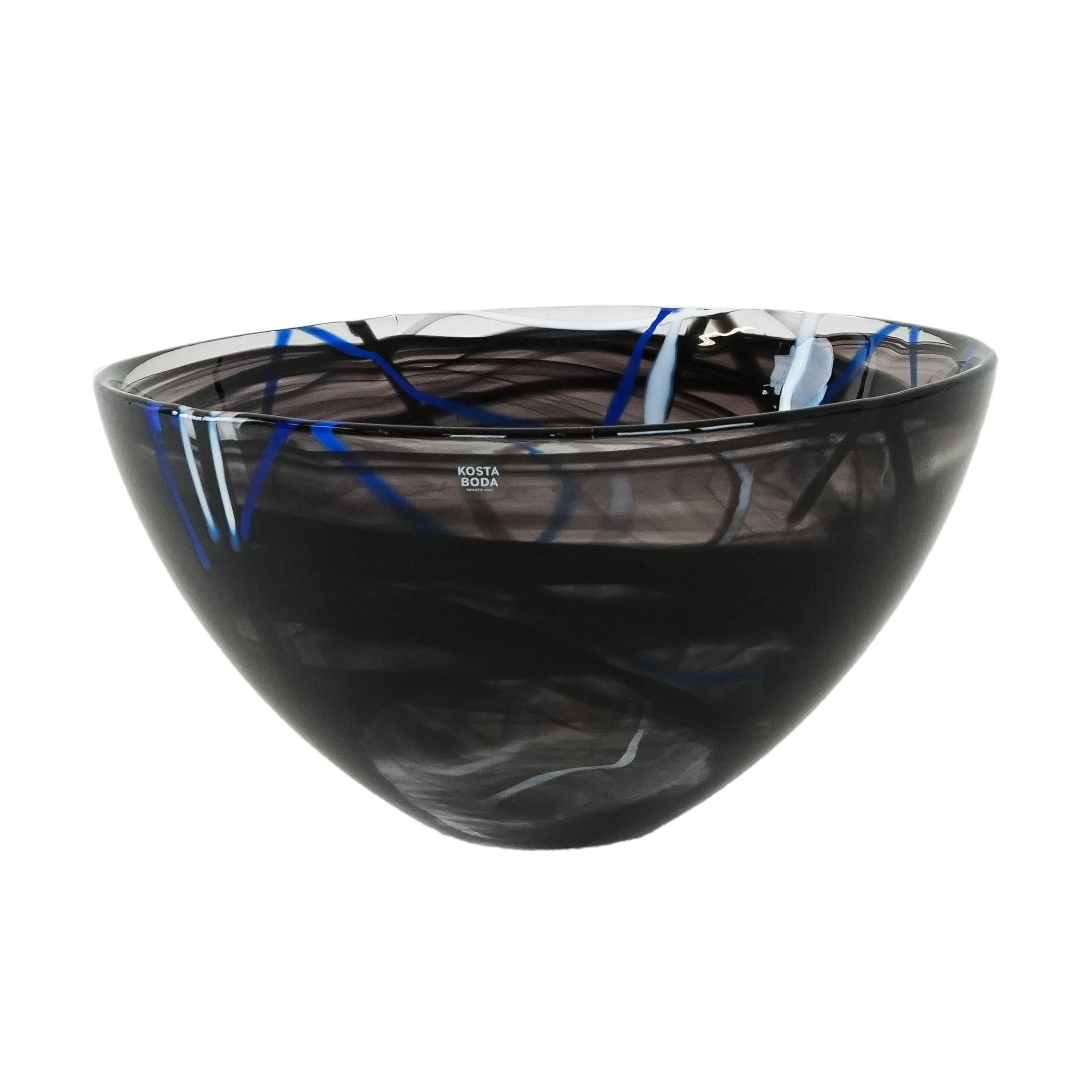 Contrast Glass Bowl Blue 1980s