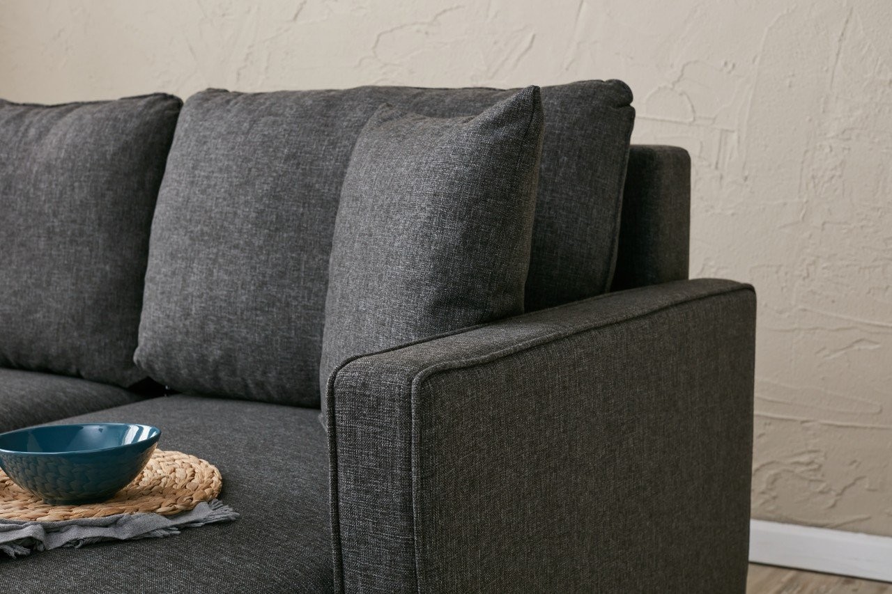 Sofa Récamiere Rechts Textil Anthrazit