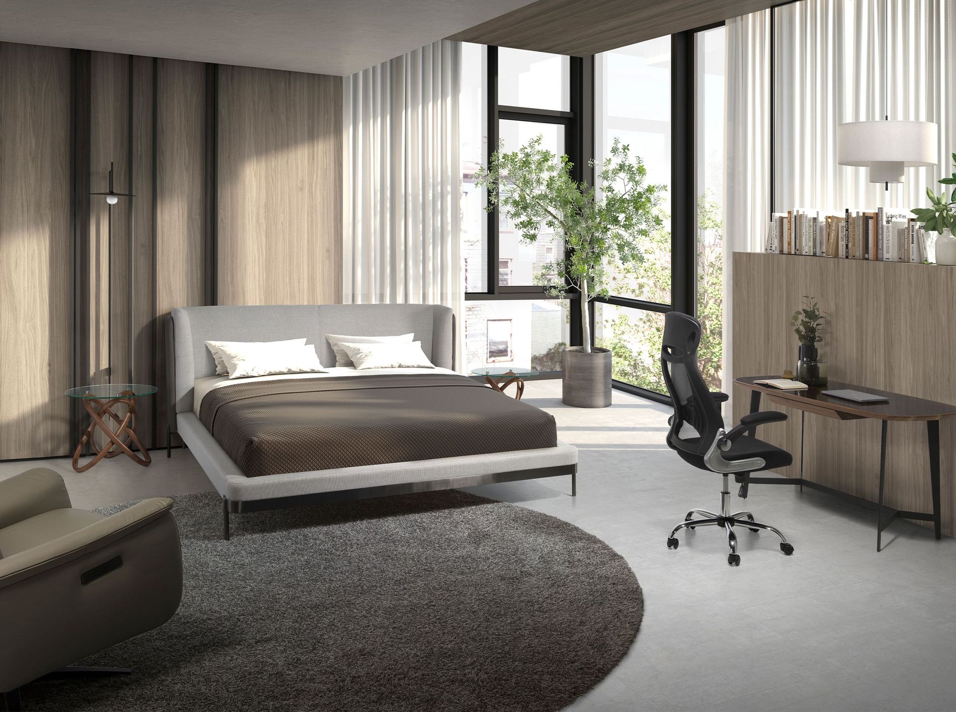 Bürostuhl 4140 Verstellbar Ergonomisch Mesh-Stoff Schwarz