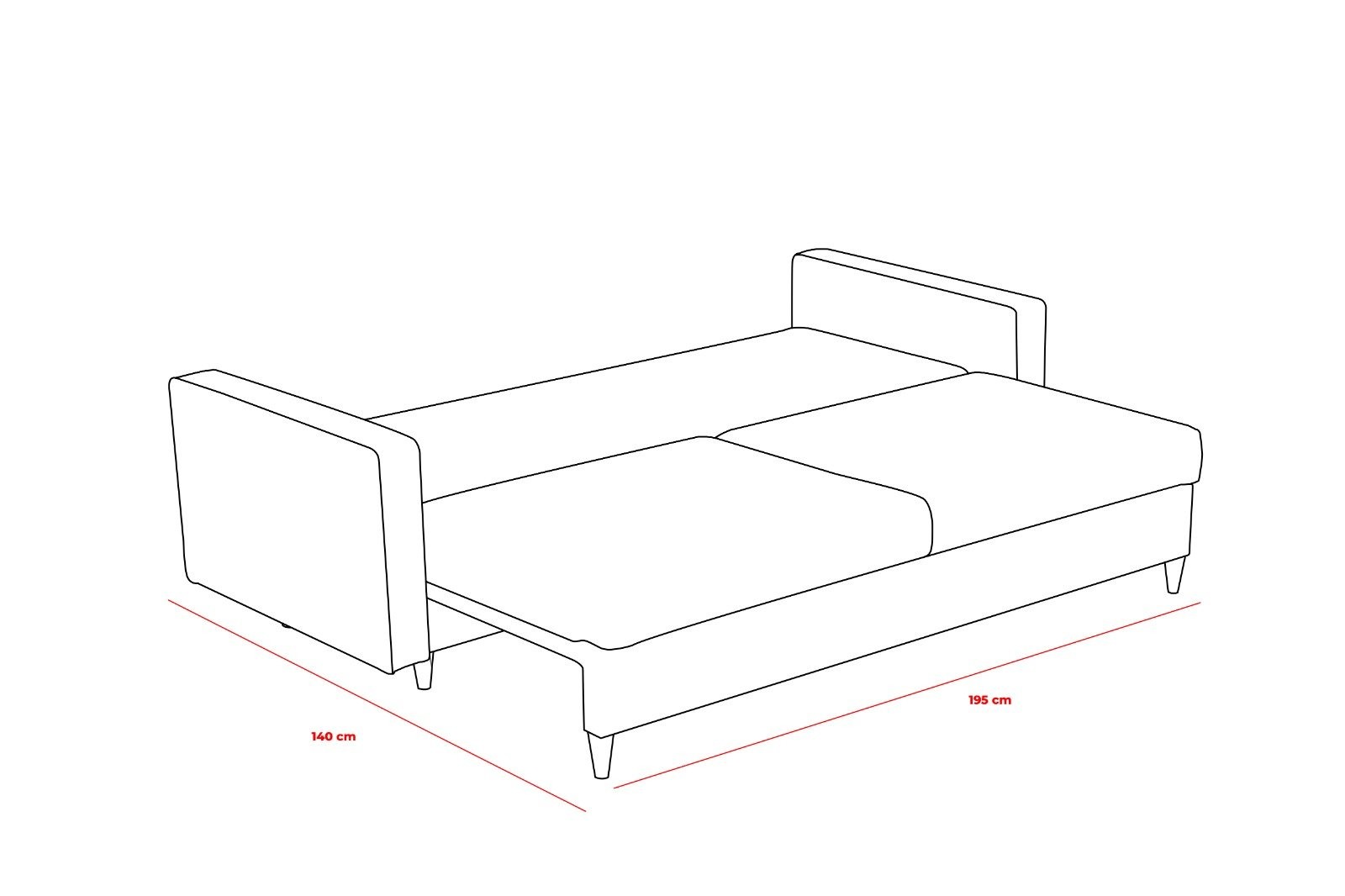 Sofa bed 3-seater anthracite