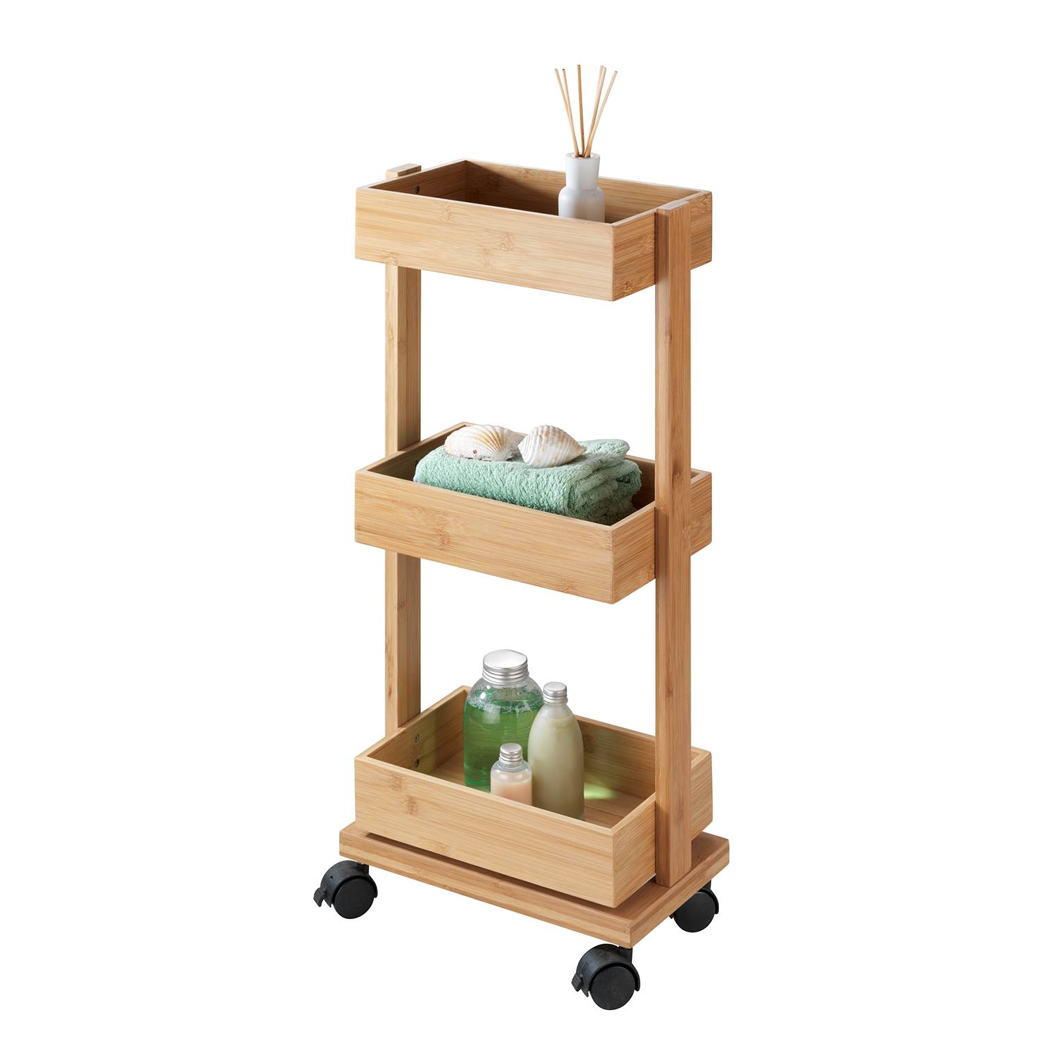 Tortona Regal Bambus Massiv Natur