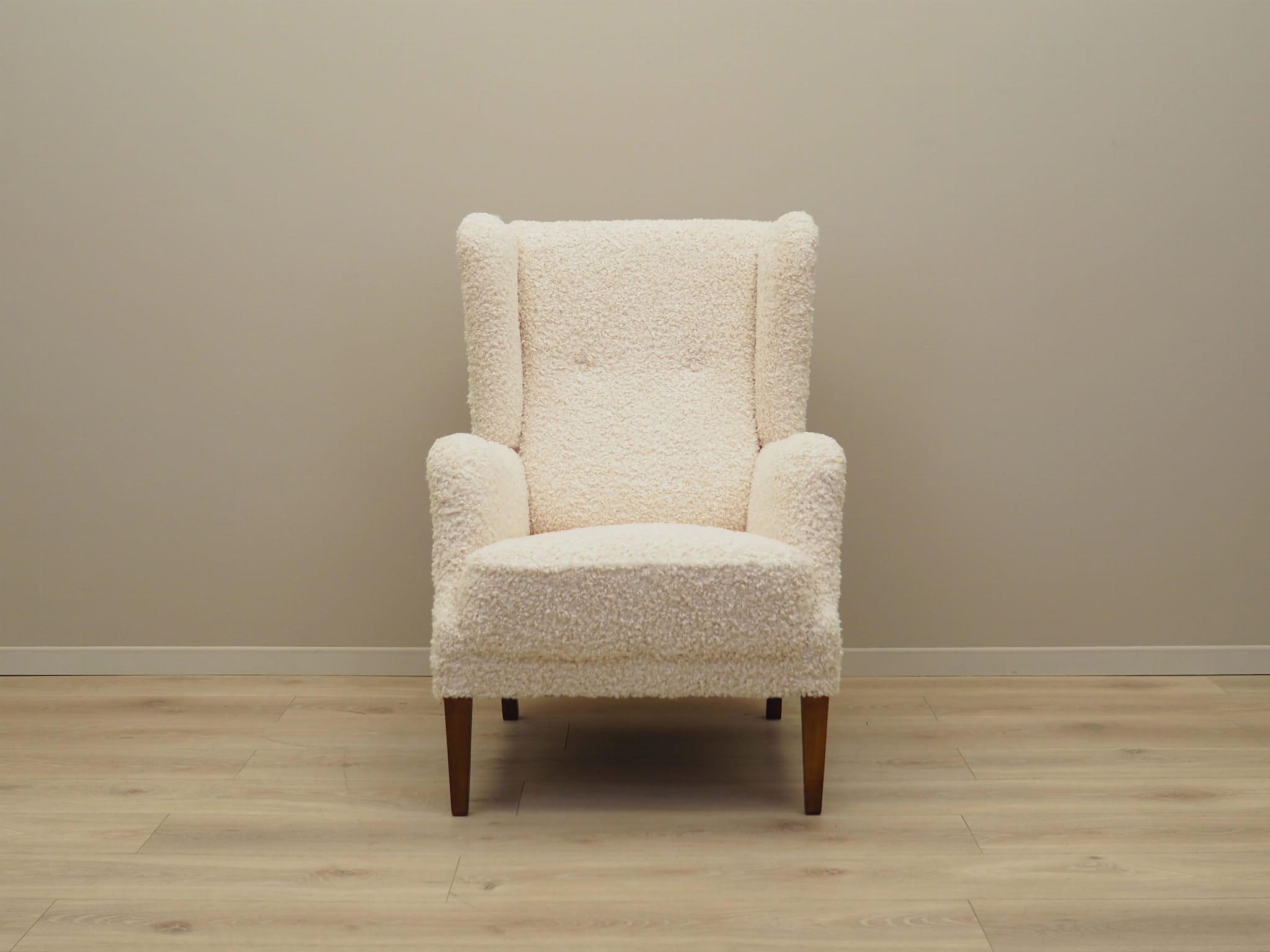 Armchair Textile Wood Cream 1960s