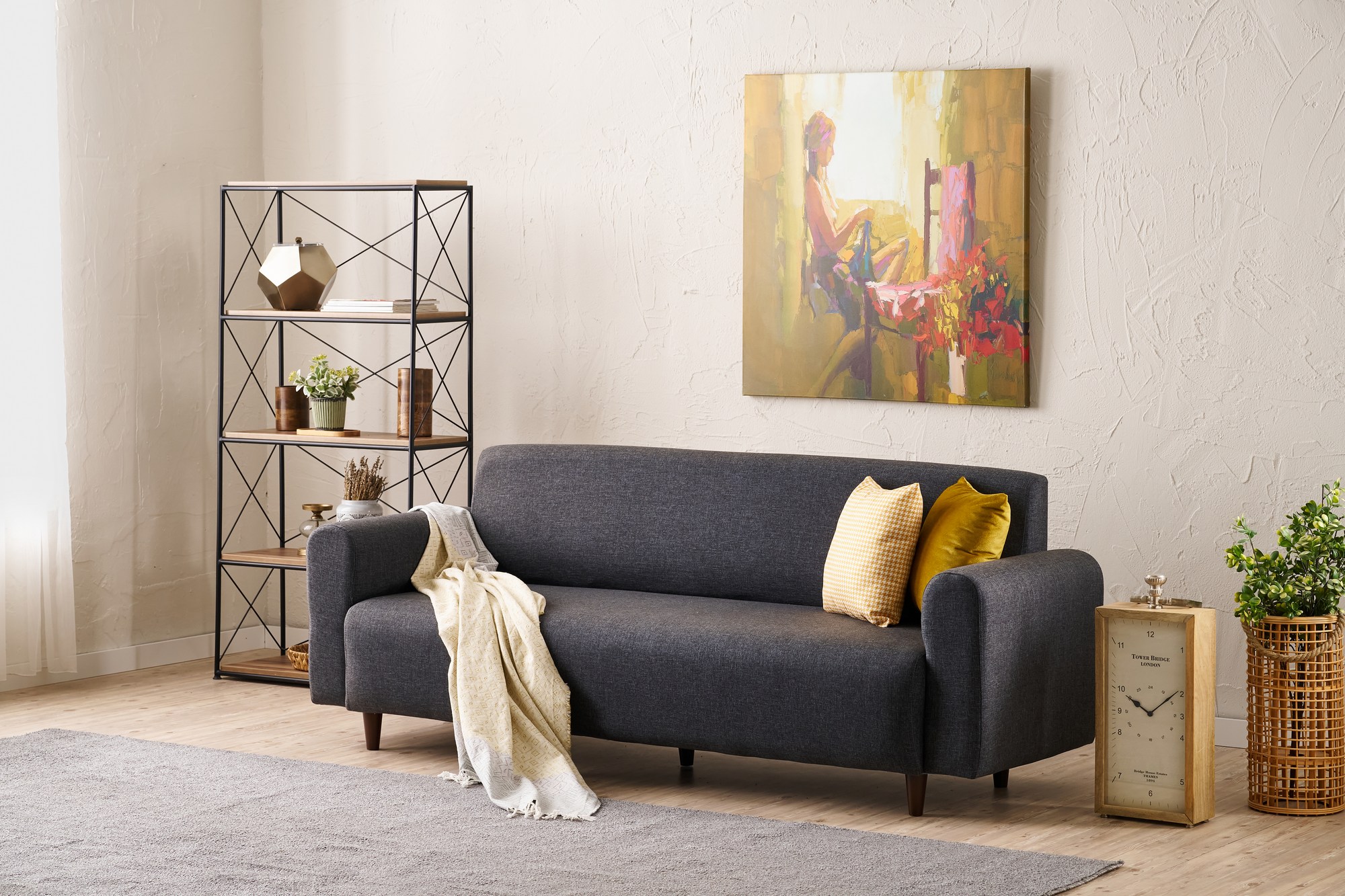 Noya Sofa 3-Sitzer Anthrazit