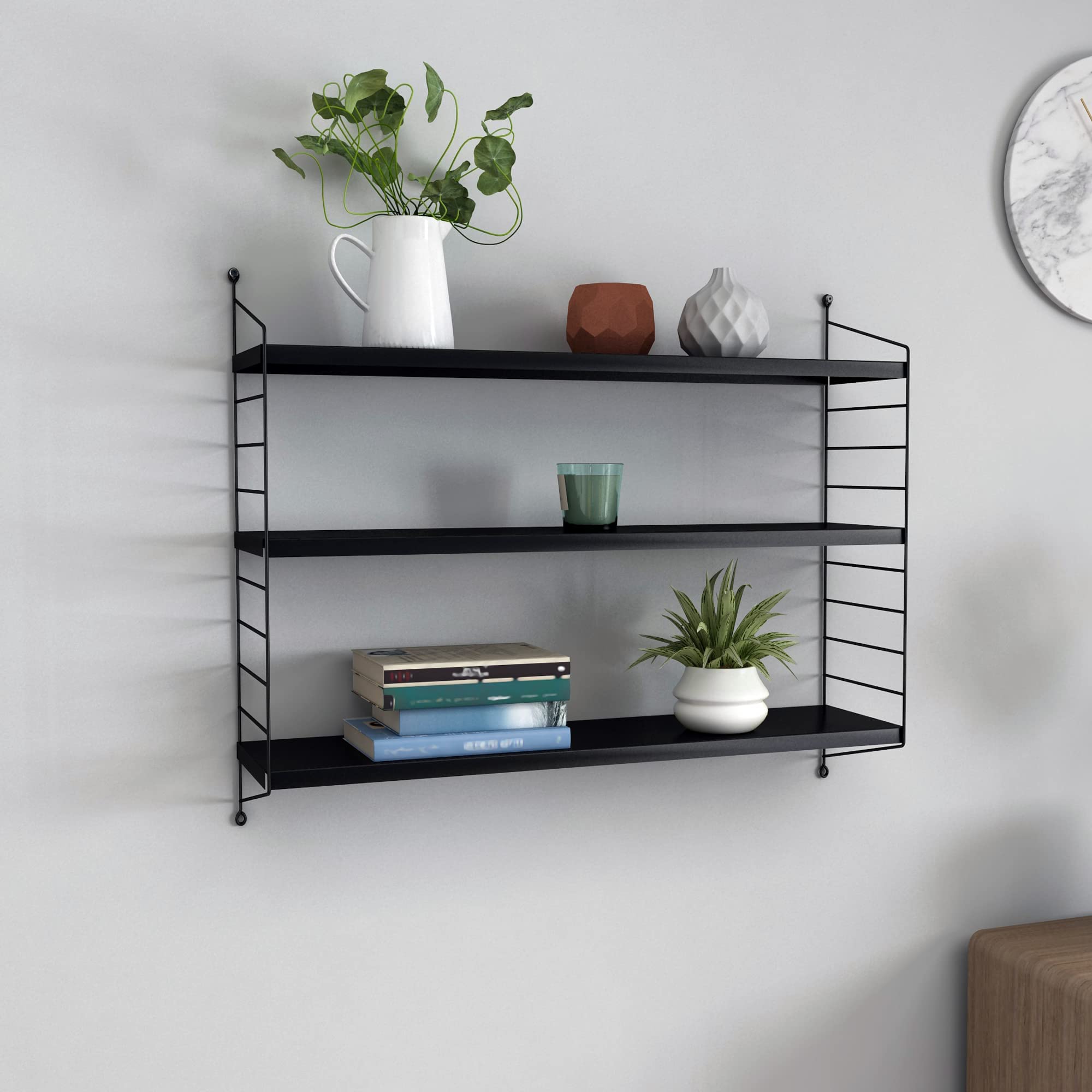 Modulares Wandregal Stahl Schwarz