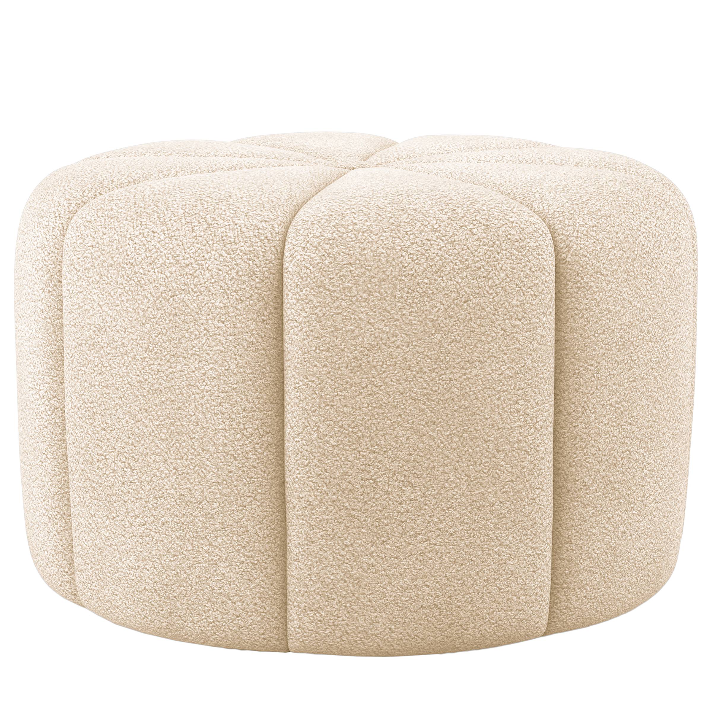 Stool FORA Teddy-Bouclé Fabric Beige