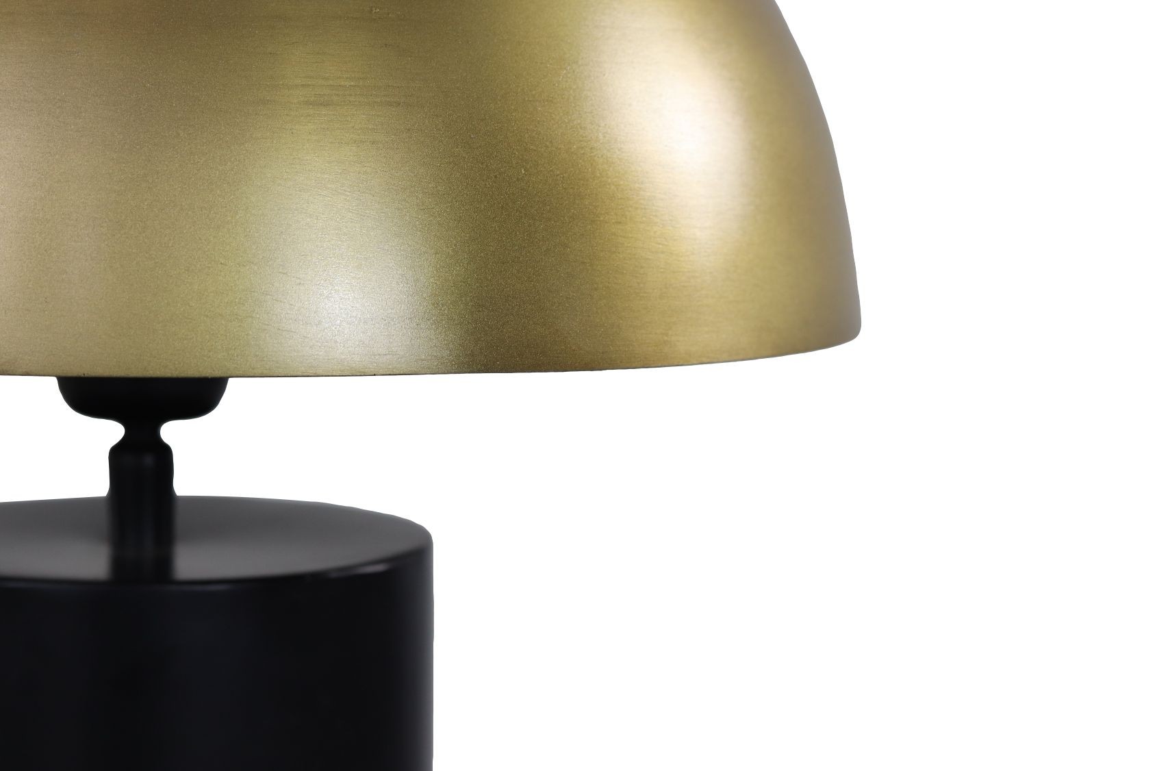 Tischlampe mit Schirm Metall Gold Schwarz