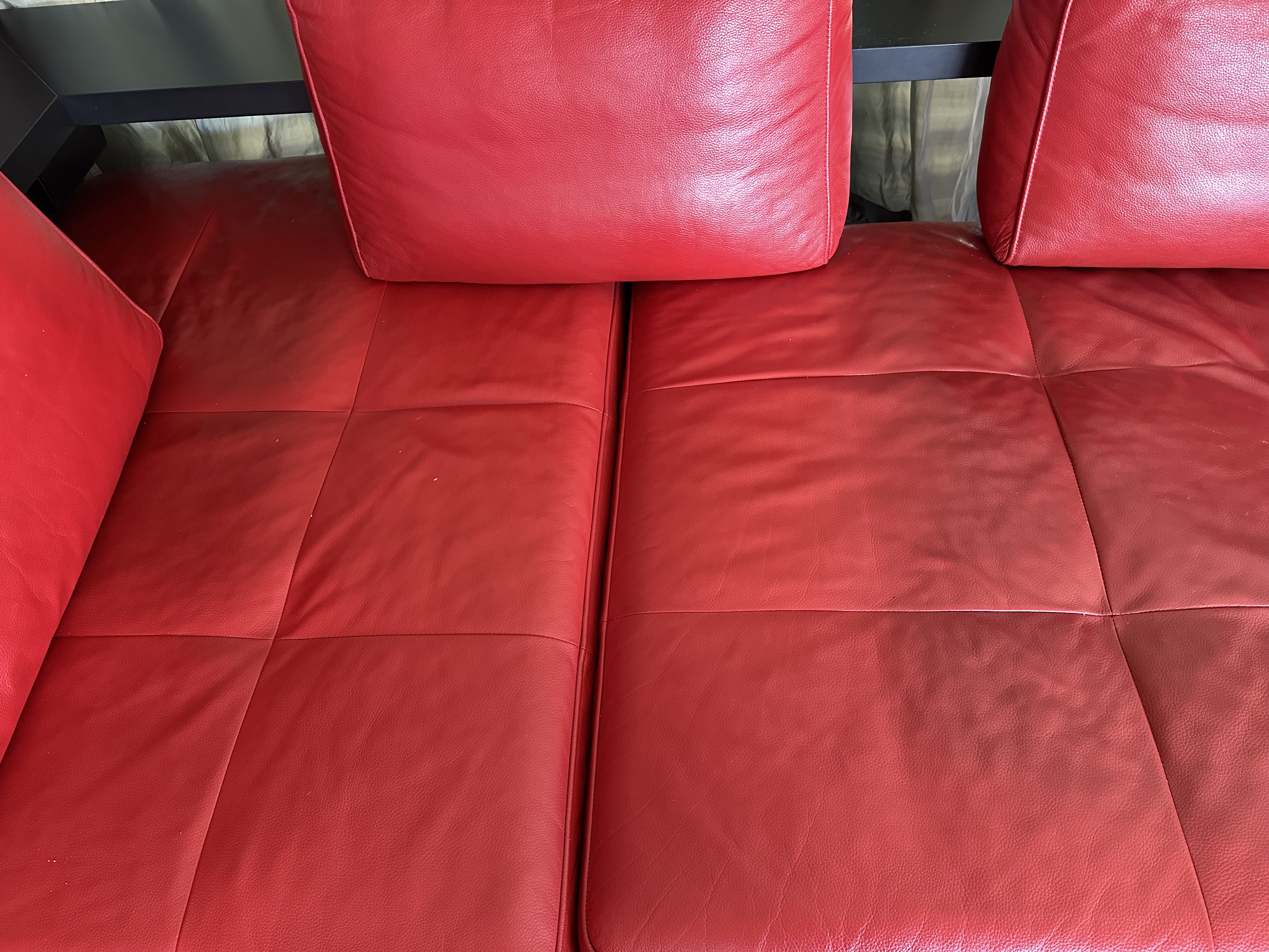 Corner Sofa Dono Leather Red