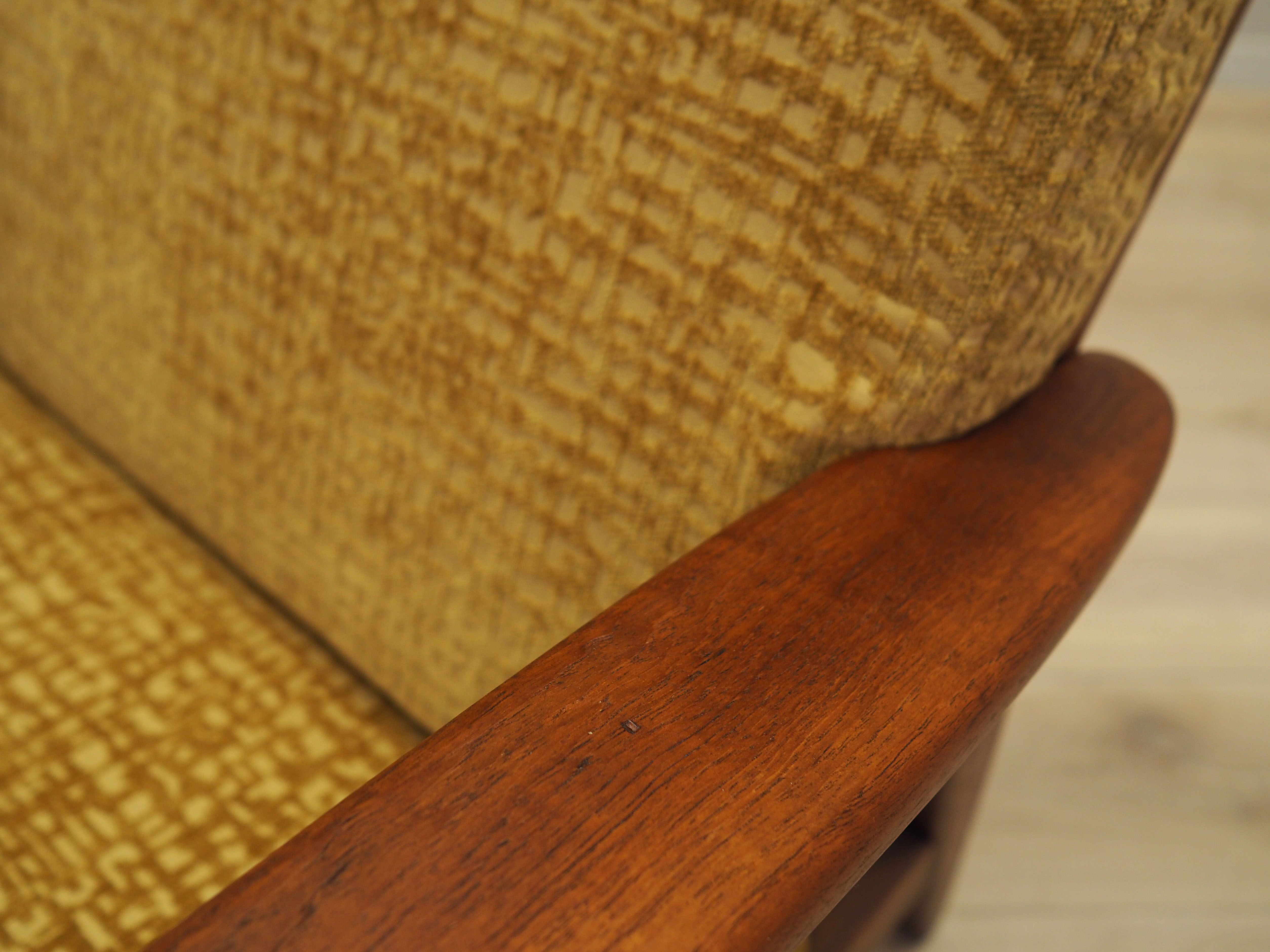 Armchair Teak Yellow 1970s