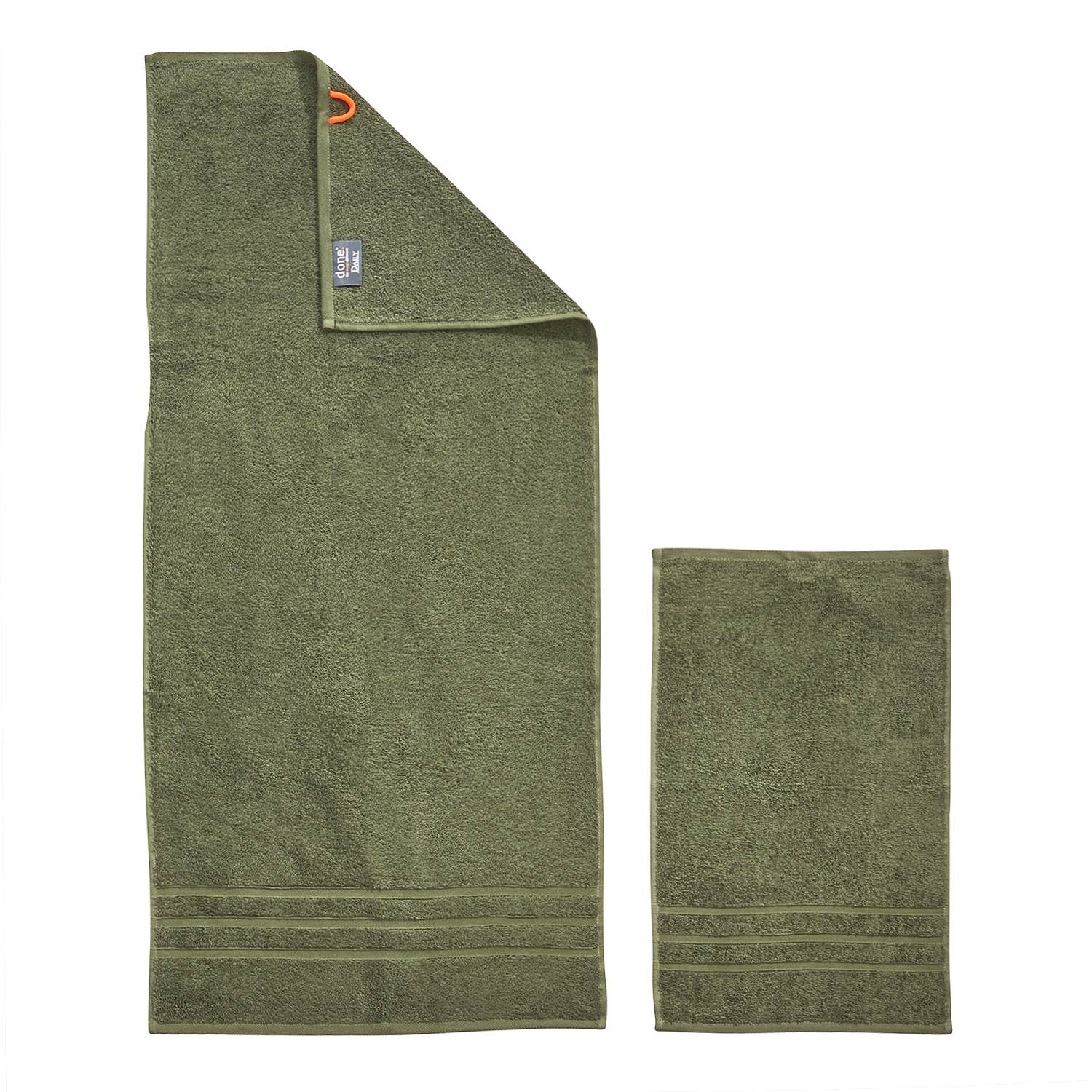 Daily Uni Handtuchset 4-teilig Baumwollstoff Khaki