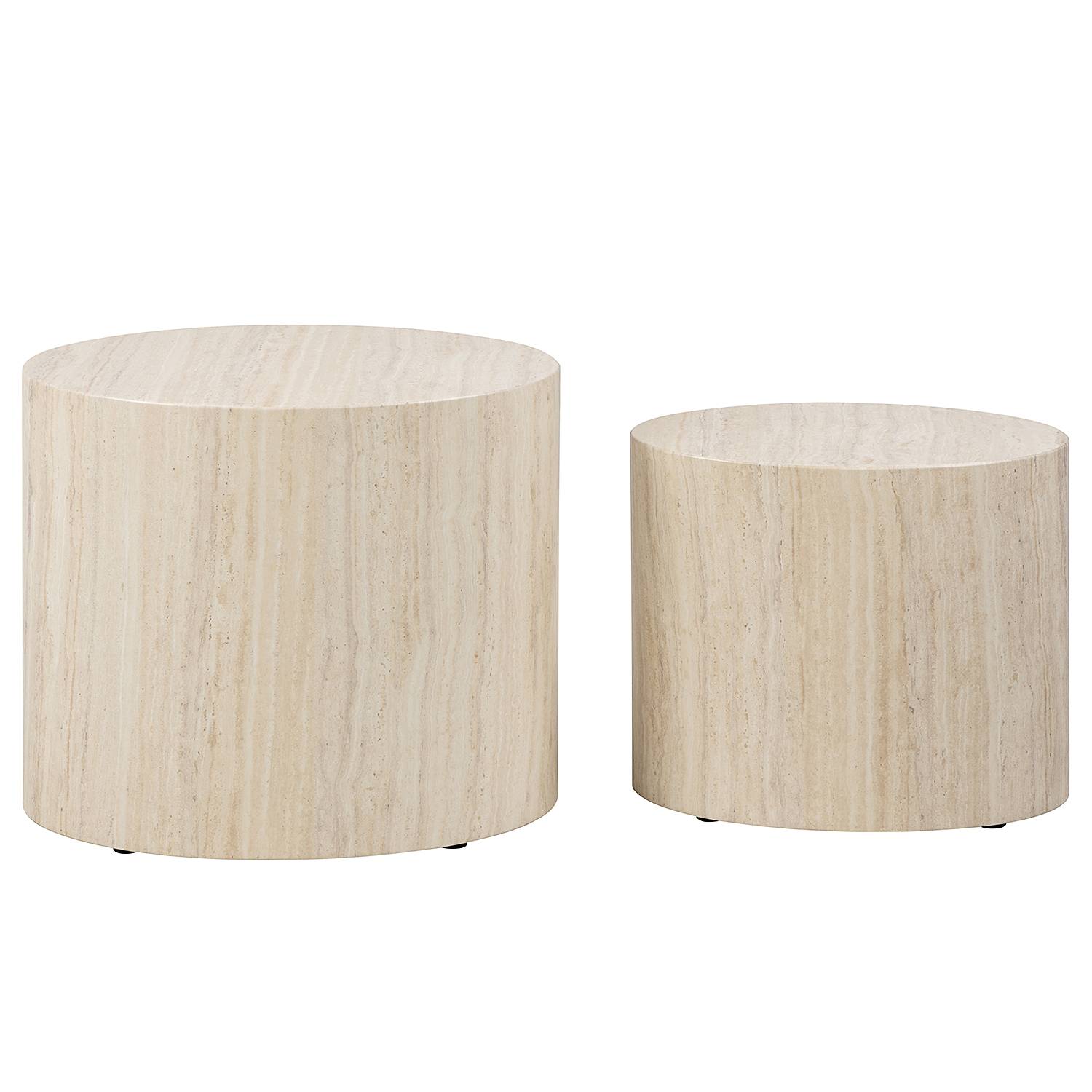 Hoya Beistelltisch 2er-Set Travertin Dekor