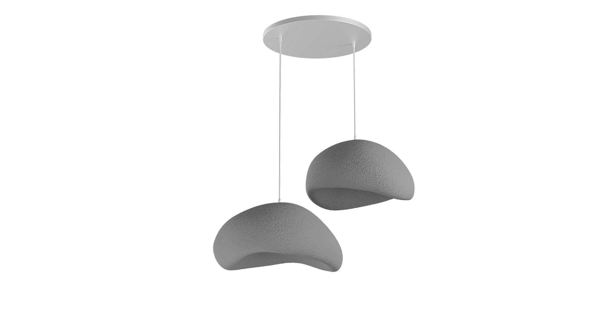 2-Flammig Wabi Sabi Grainbeams Pendelleuchte Beton Grau