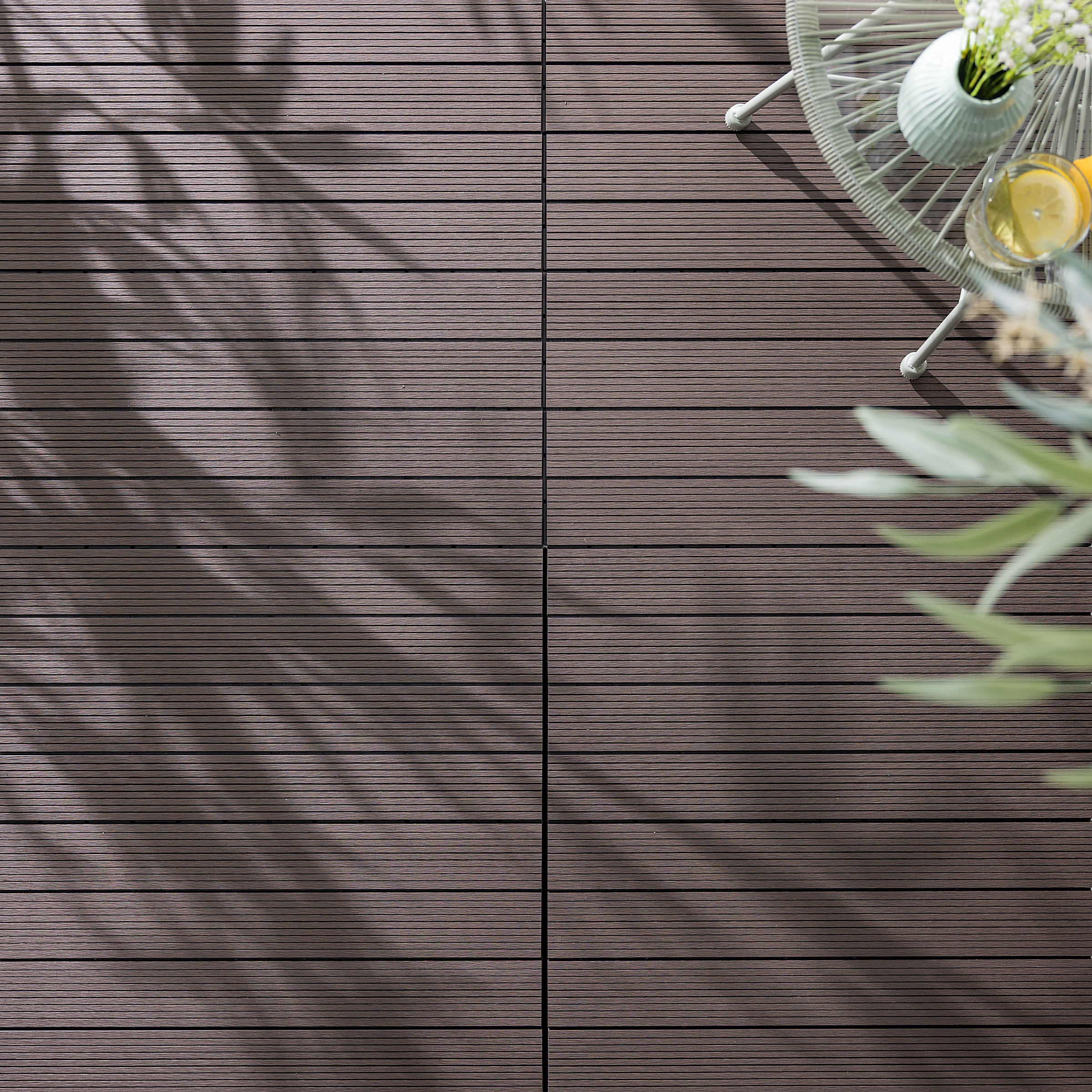Terrassenfliese Thish 6er-Set Kaffeebraun