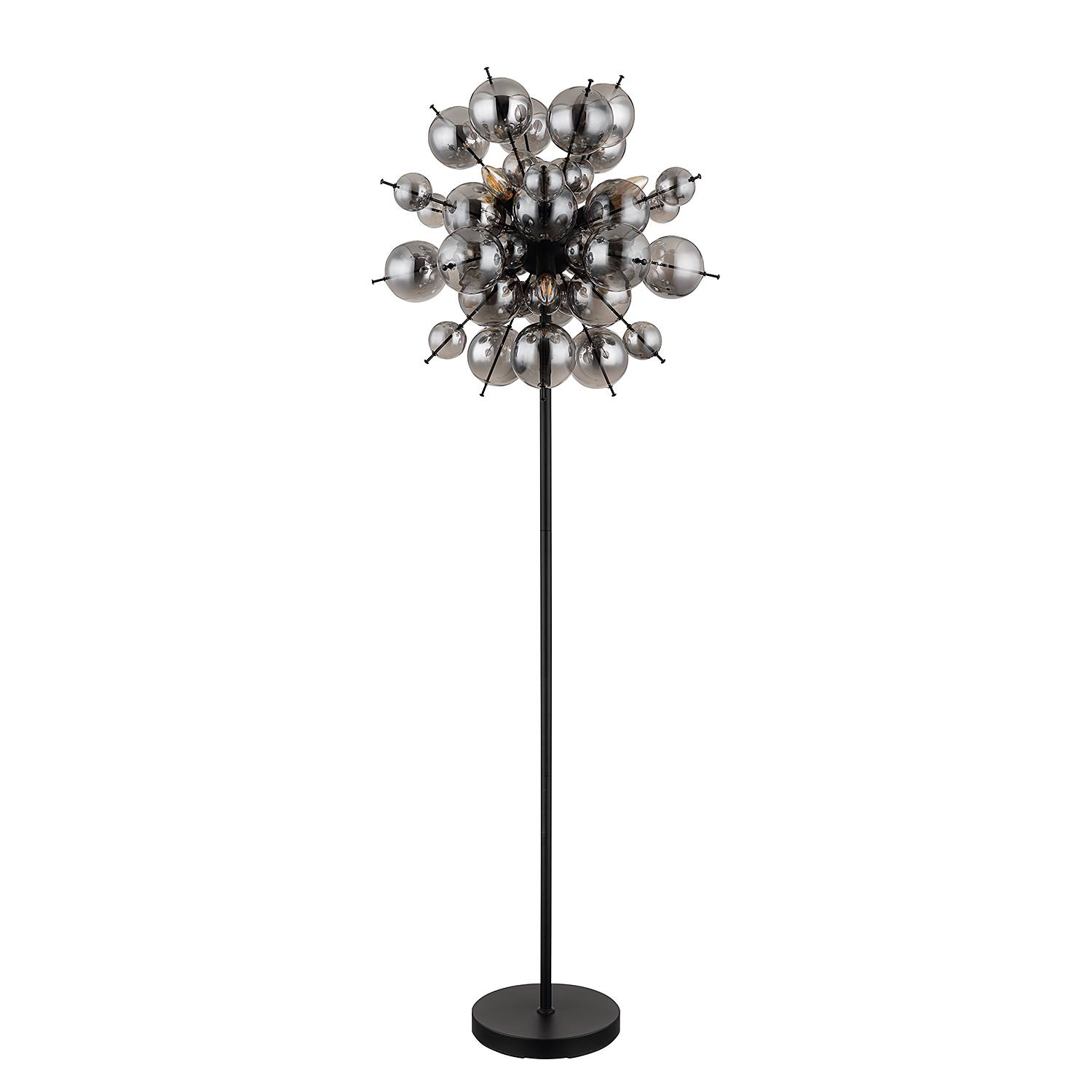 Udo floor lamp colored glass iron 6-flame