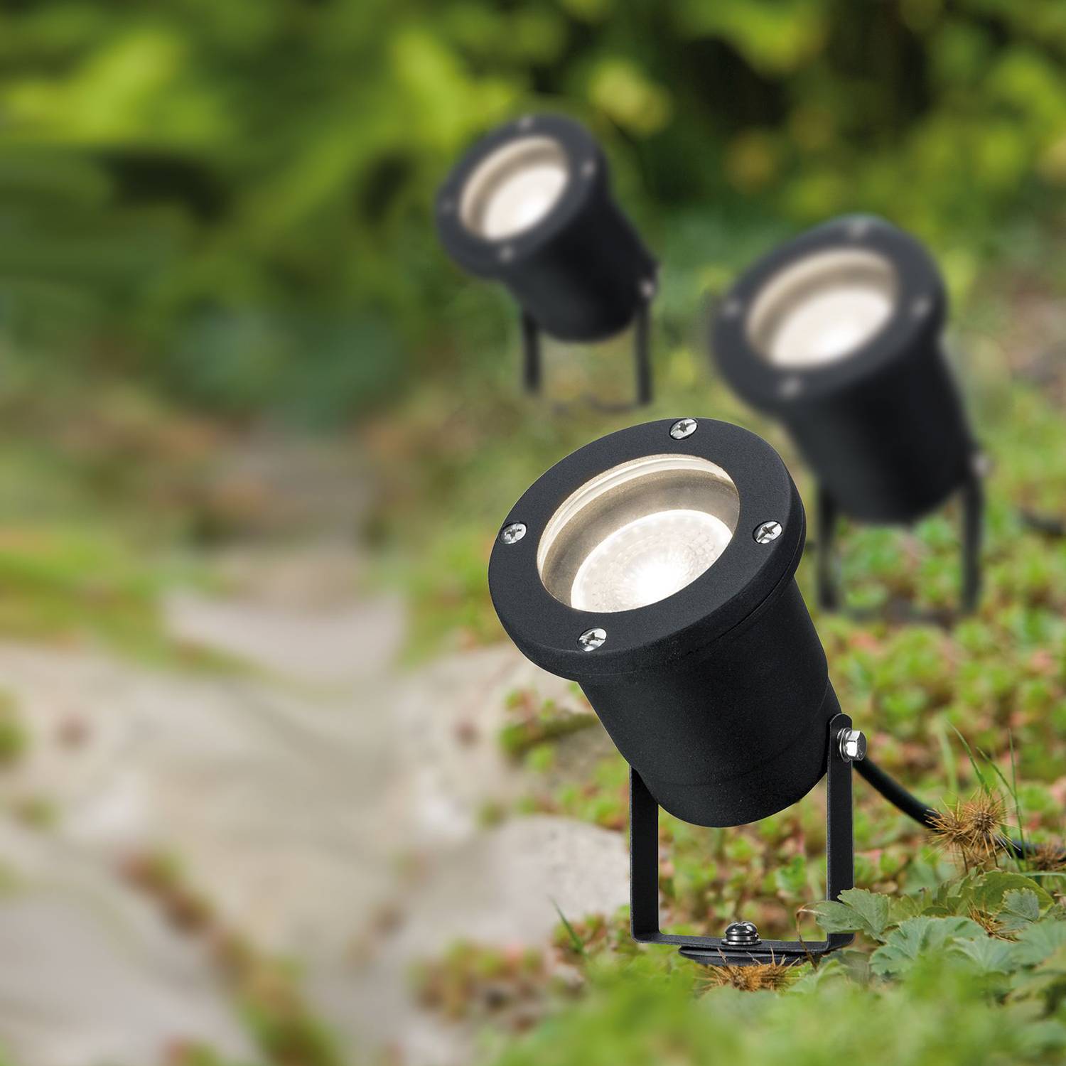 LED-Erdspieß Quorn Schwarz