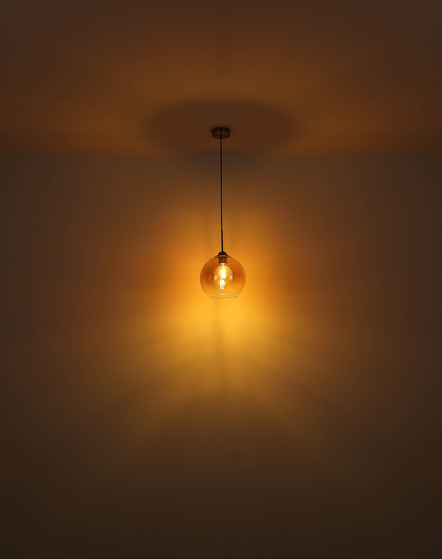 Jamessa Pendelleuchte Farbglas Eisen 3-flammig