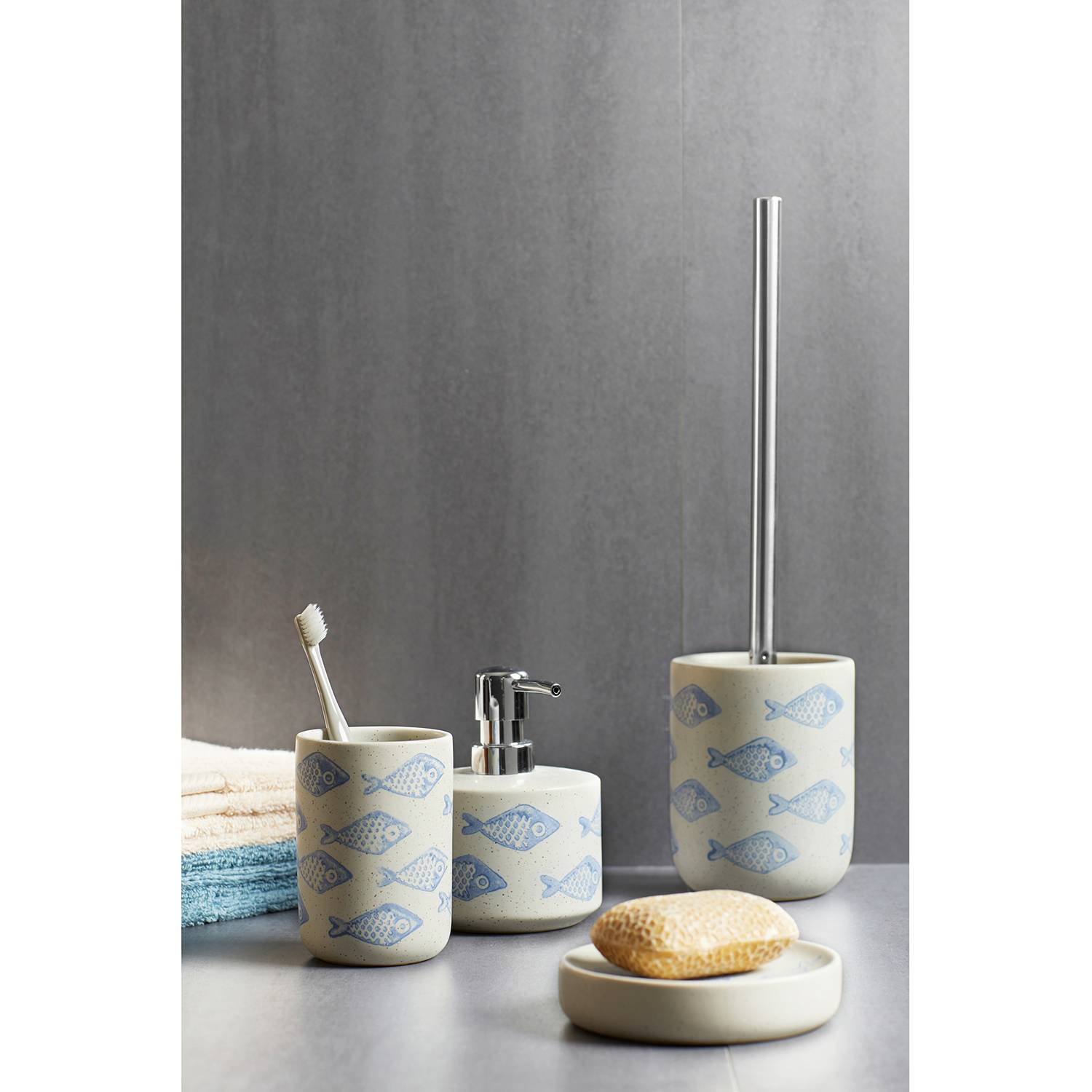 Aquamarine Soap Dispenser Ceramic Beige