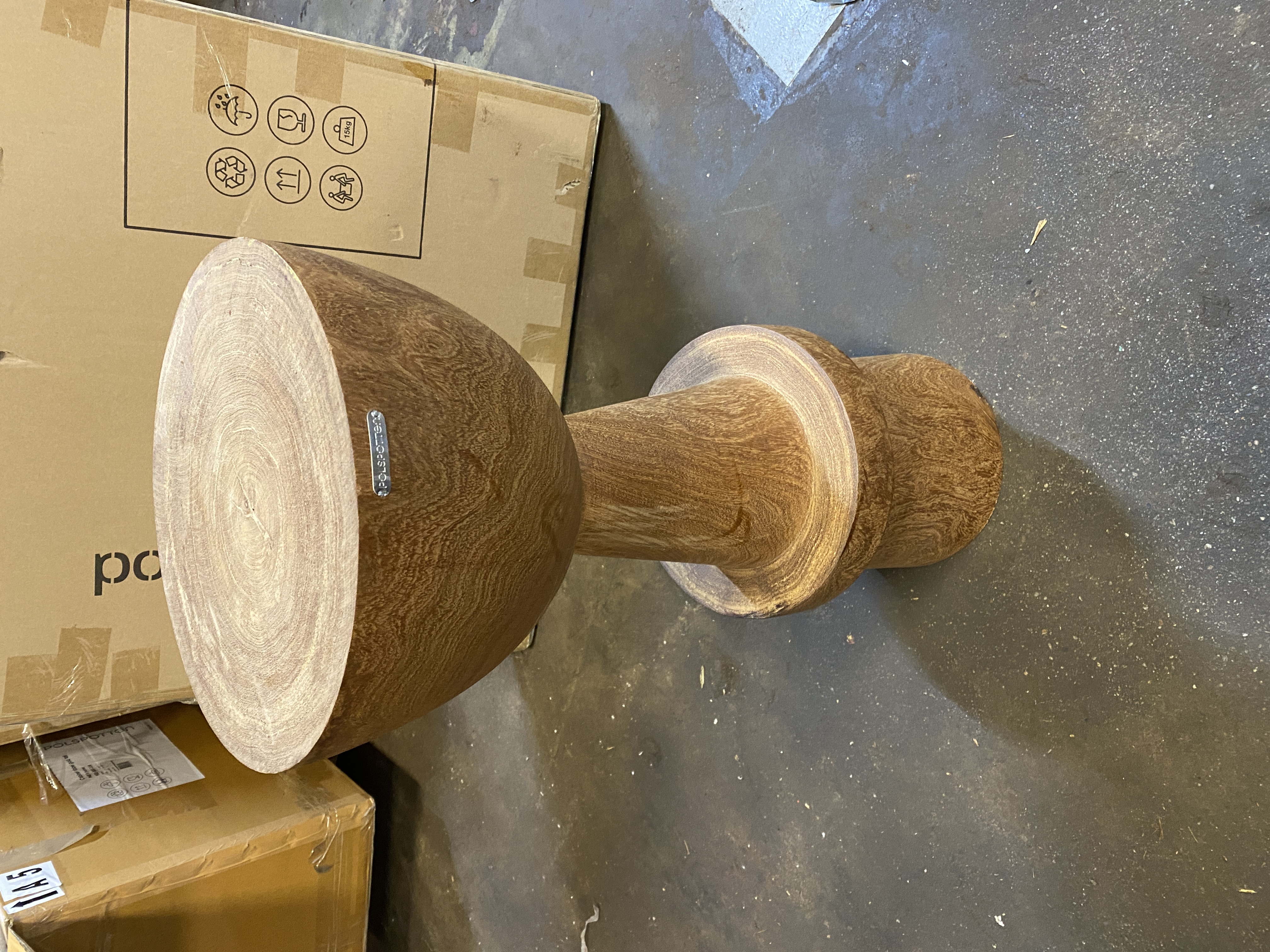 Ball Barhocker Holz Braun