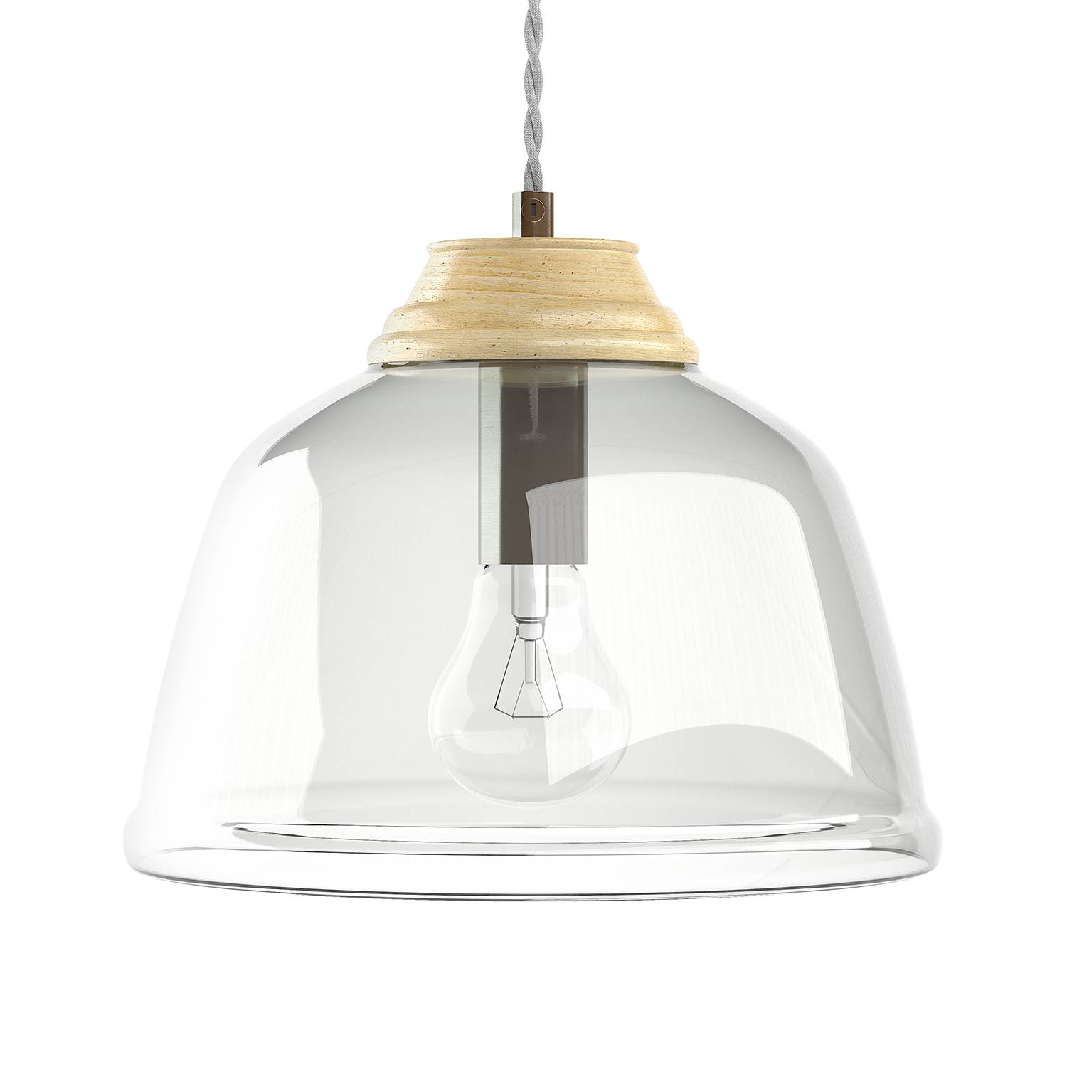 Pendant lamp Fauna Iron Clear glass