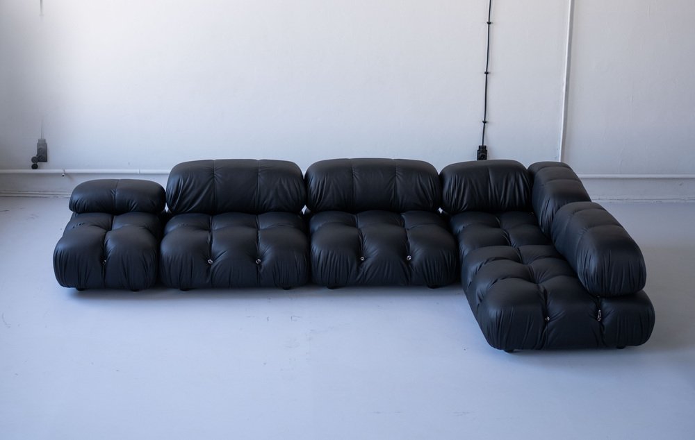 Vintage Mario Bellini Modulares Camaleonda Sofa Schwarz