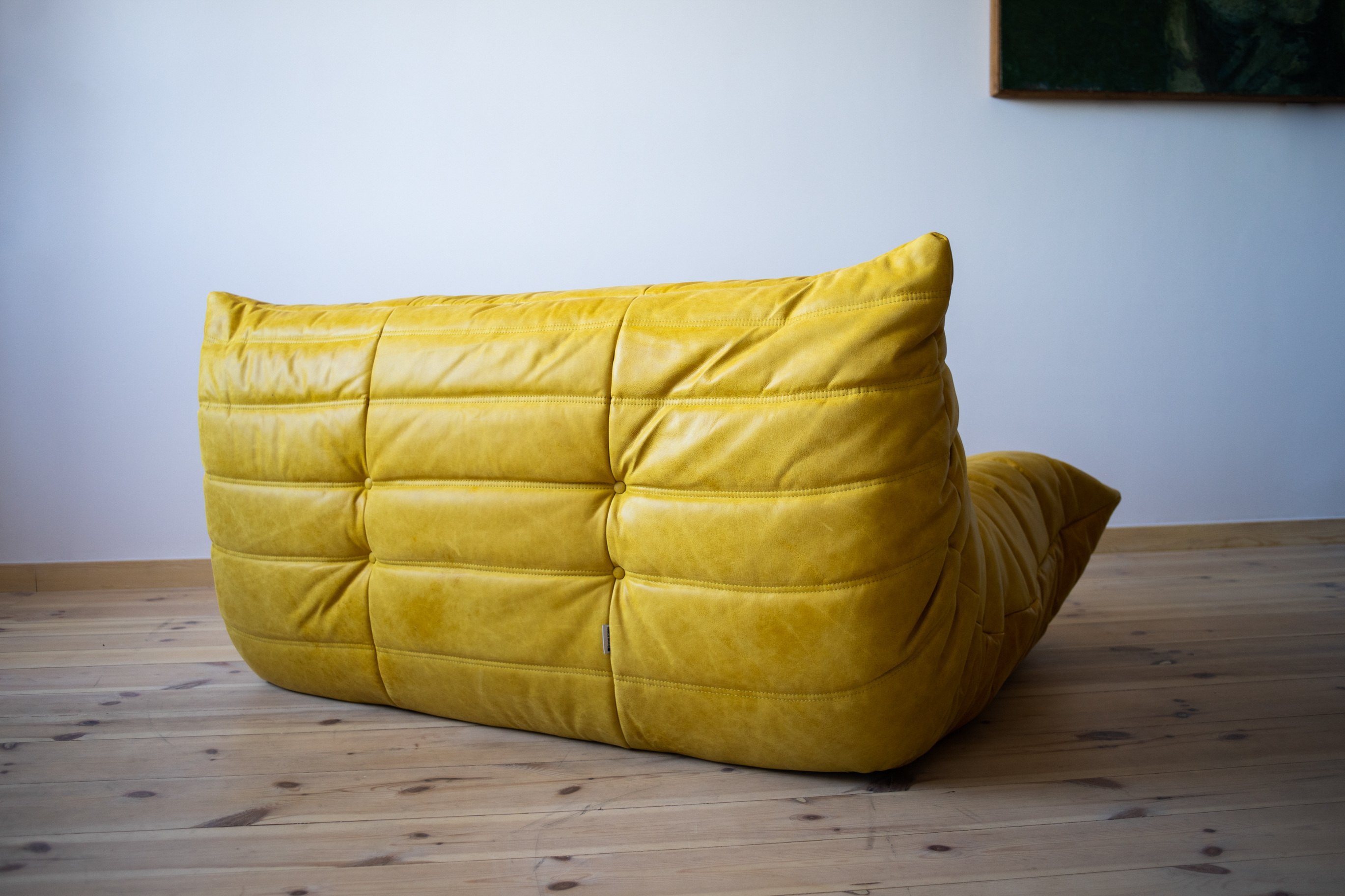 Togo Sofa 2-Sitzer Pull-Up-Leder Gelb