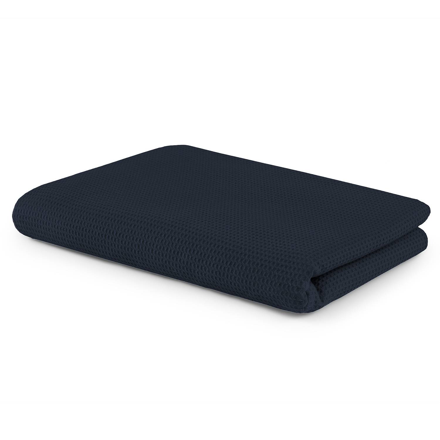 Wohndecke Waffeldecke Baumwolle Marineblau