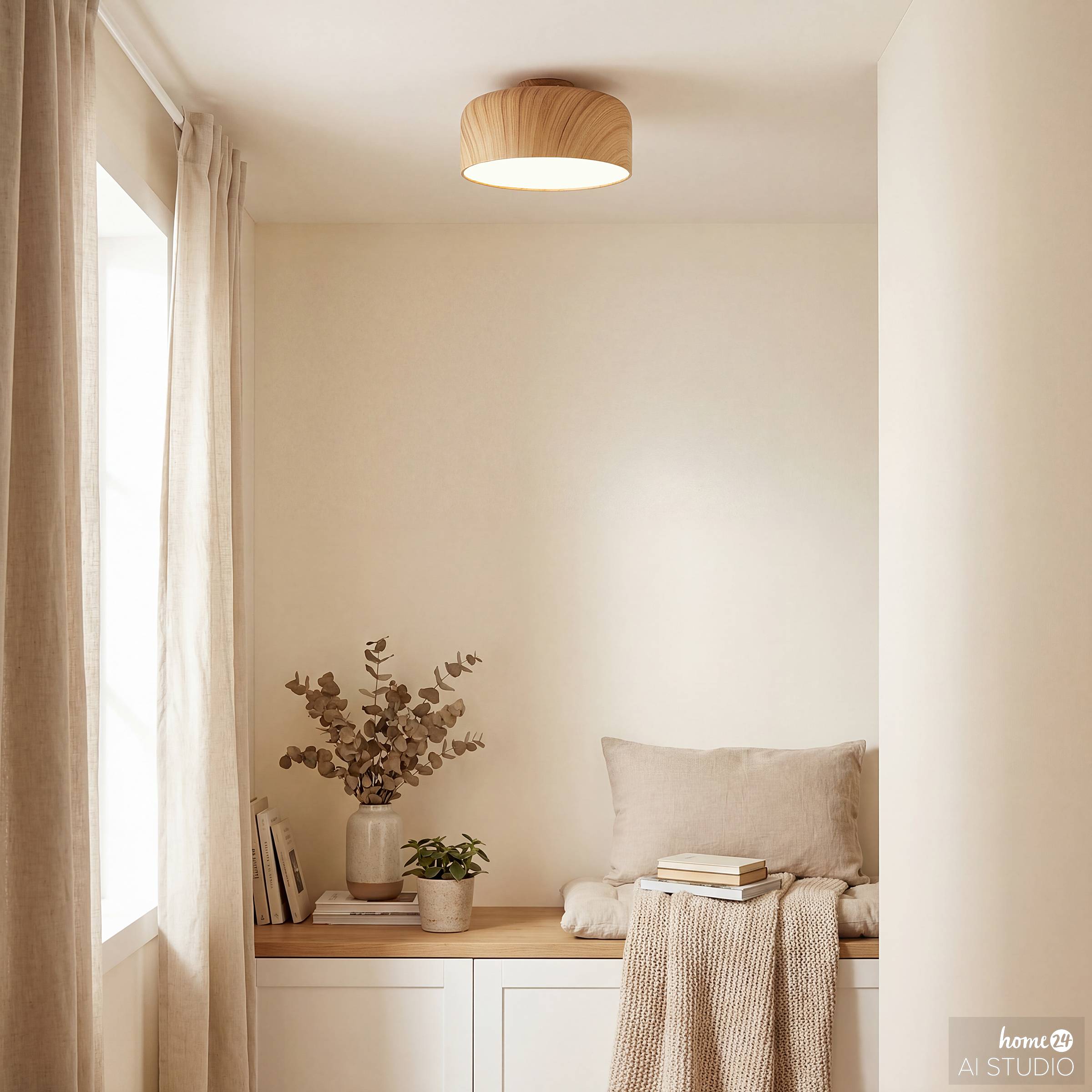 Groma Deckenleuchte 1-flammig Eisen Beige