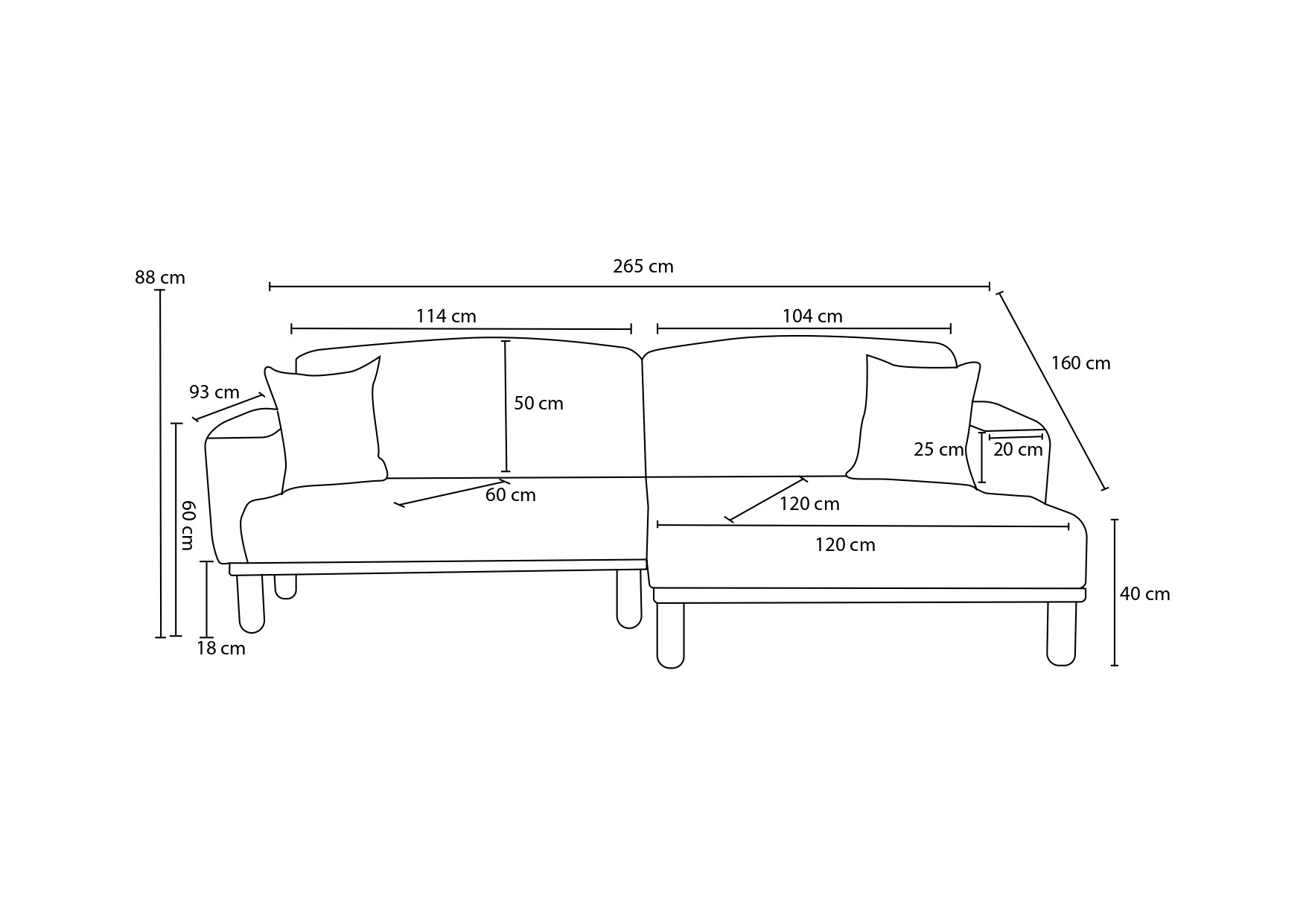 Rens Sofa Récamiere Links Anthrazit