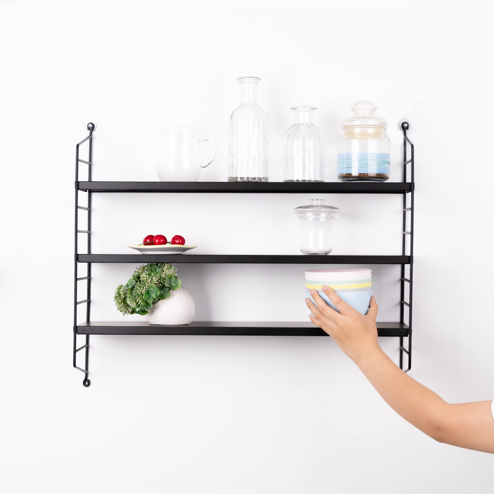 Modulares Wandregal Stahl Schwarz