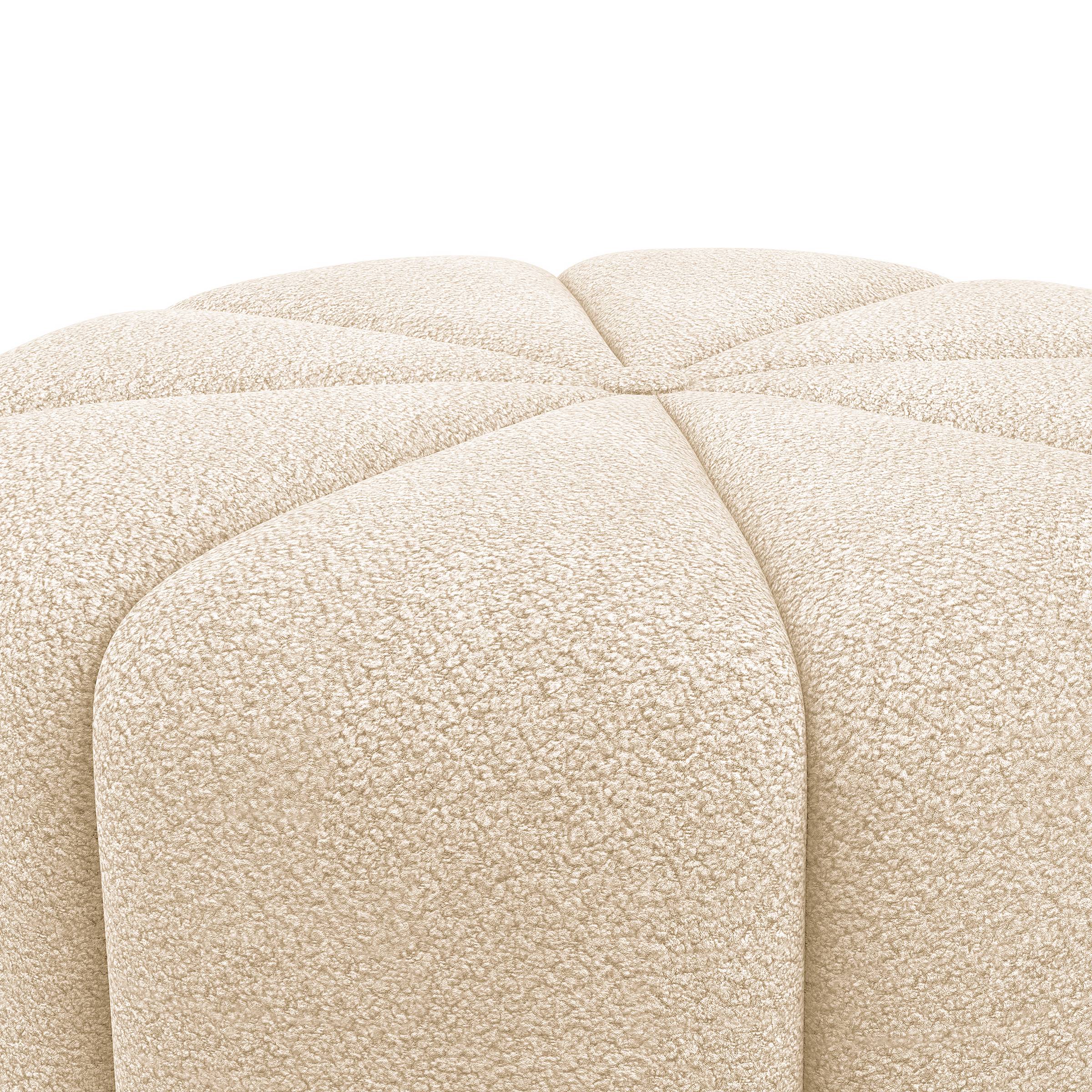 Stool FORA Teddy-Bouclé Fabric Beige