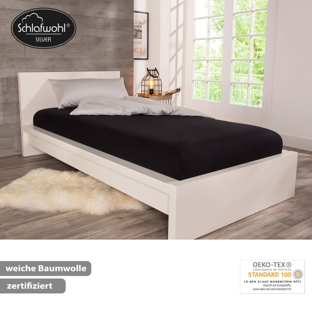 Spannleintuch für Boxspringbett aus Baumwolle Schwarz