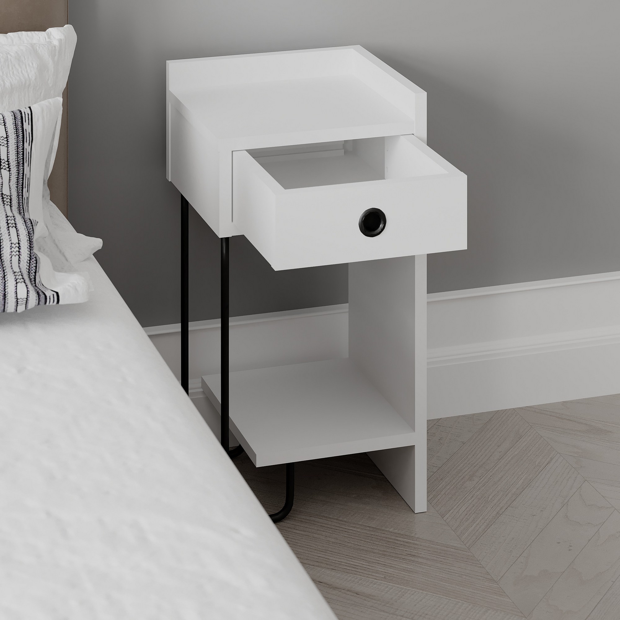 Sirius Bedside Table Right White